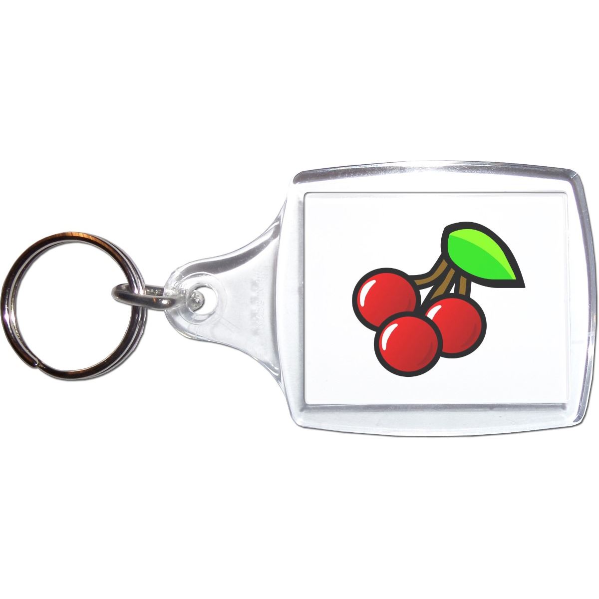 Fruit Machine Cherries Clear Plastic Key Ring (S, M or L) - Picture 5 of 8