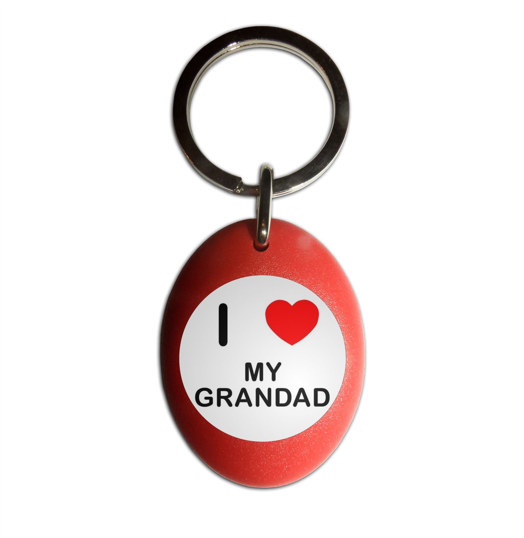 My Grandad I Love Heart Plastic Oval Key Ring (43mm x 32.5mm) - Picture 7 of 10