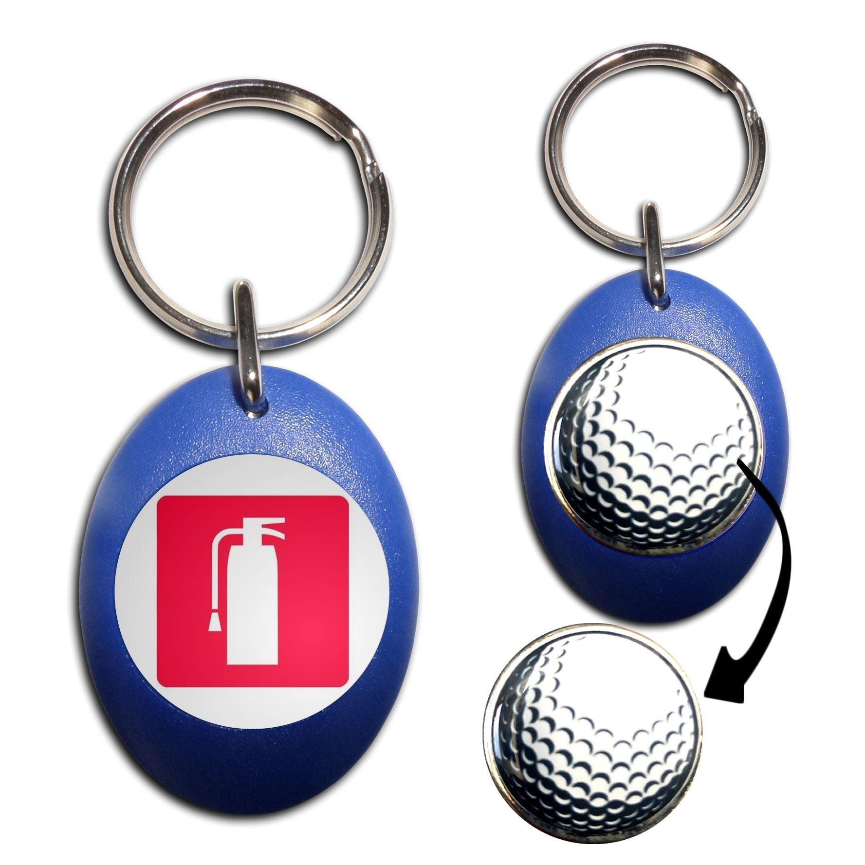Feuerlöscher Golfball Markierer Schlüsselanhänger (43 mm x 33 mm) - Bild 5 von 12