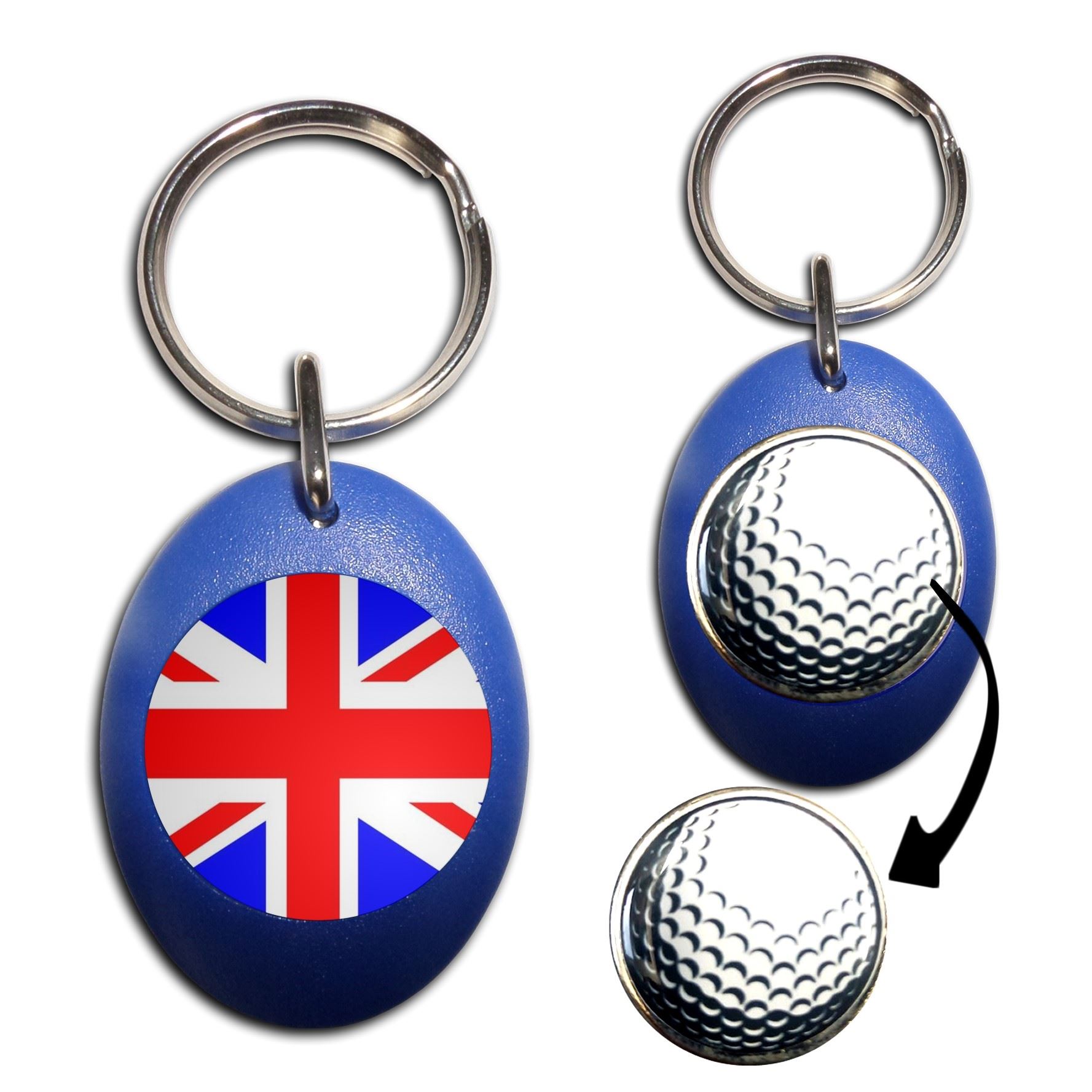 Union Jack UK Flagge Golfball Marker Schlüsselanhänger (43 mm x 33 mm) - Bild 5 von 12