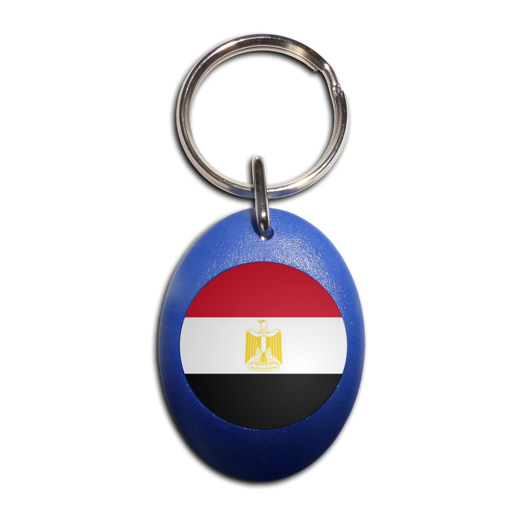 Egypt Flag Plastic Oval Key Ring (43mm x 32.5mm) - Picture 5 of 10