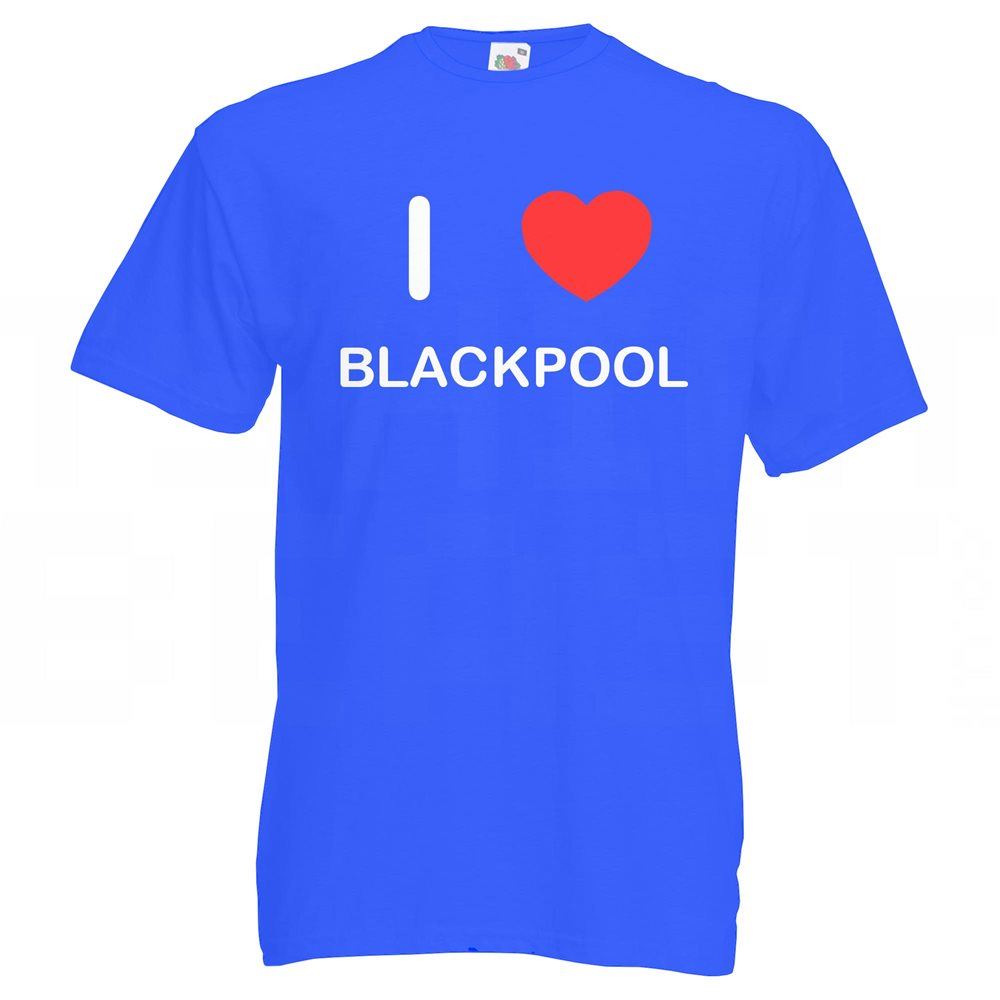 Blackpool I Love T Shirt Tee Adult Crew Neck Short Sleeved - Picture 17 of 34