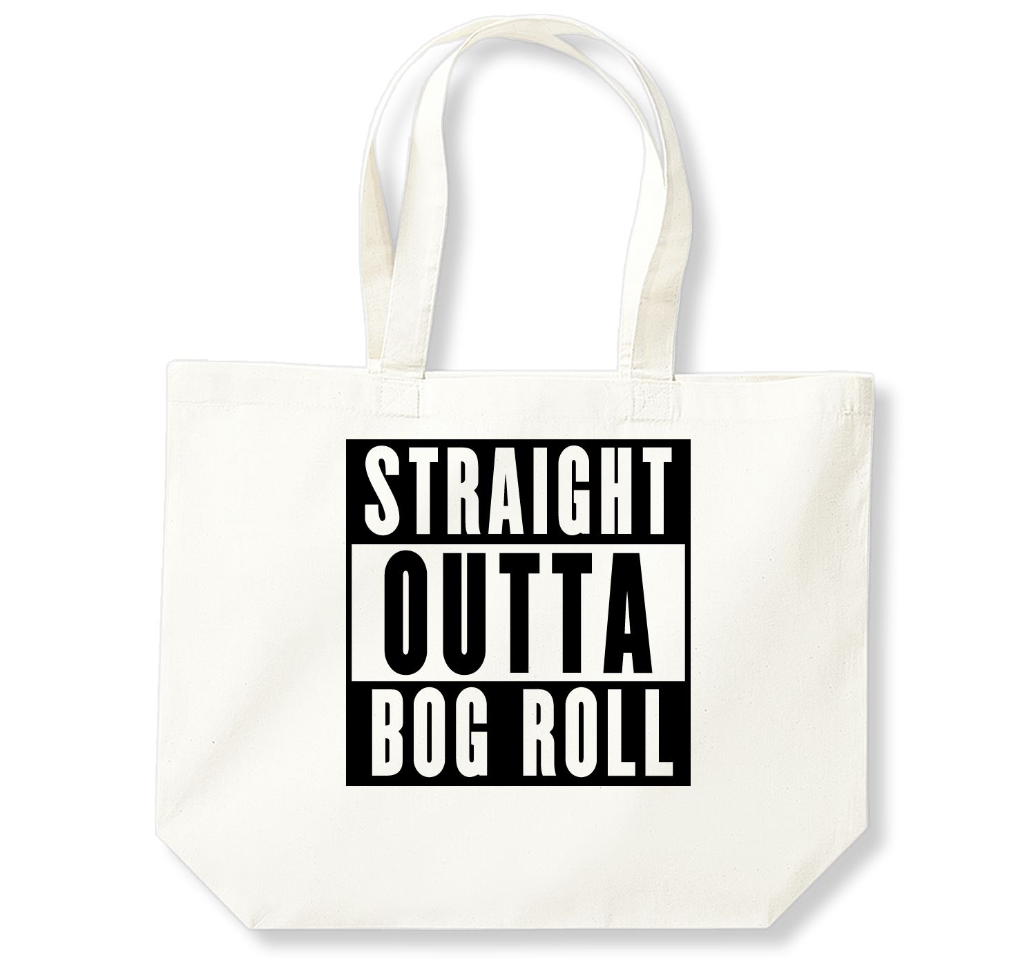 Straight Outta Bog Roll Shopping Bag (Black, White, Natural) - Picture 3 of 8