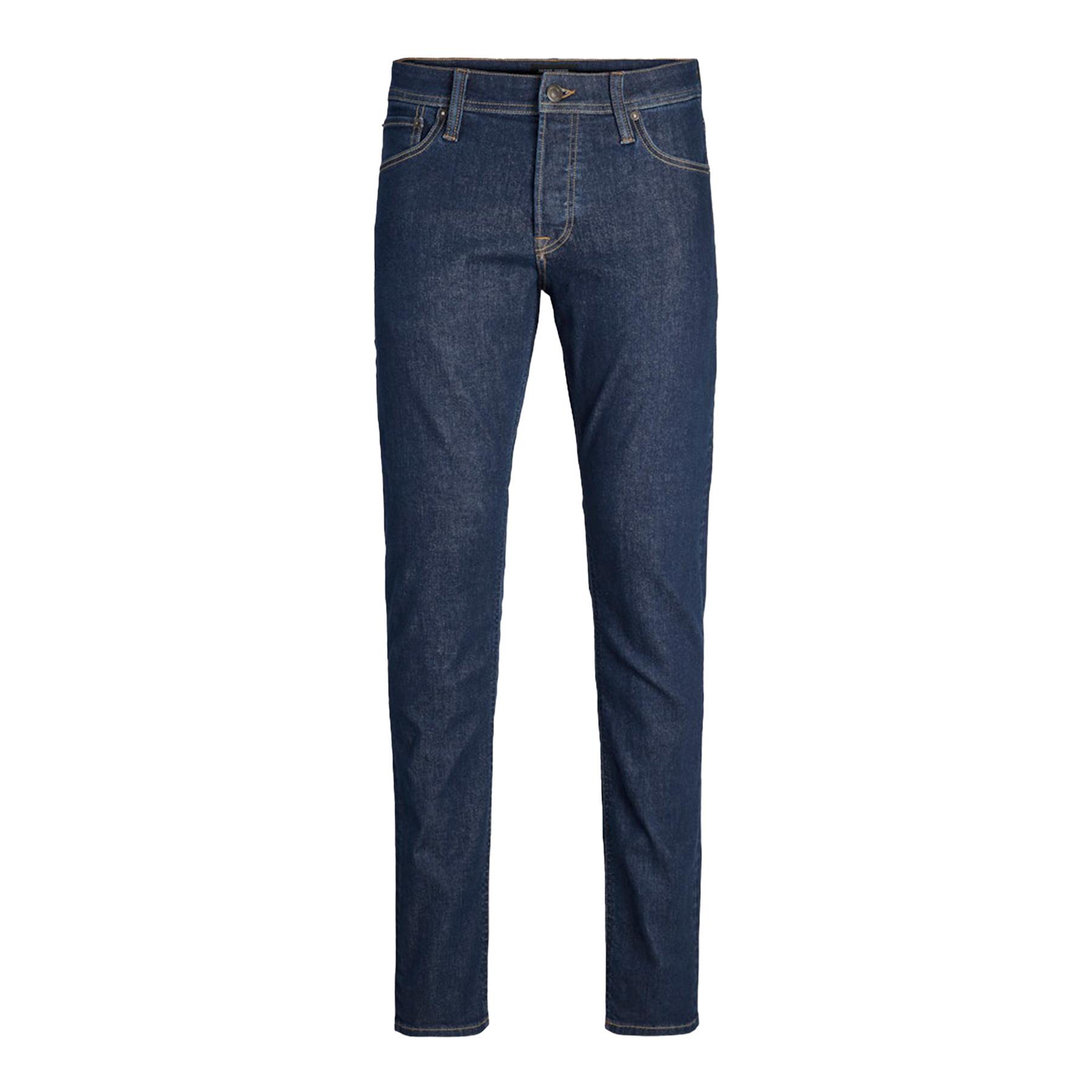Jack & Jones Mens Blue Jeans Low Rise Slim Fit Denim Pants with Button Fastening - Picture 3 of 12
