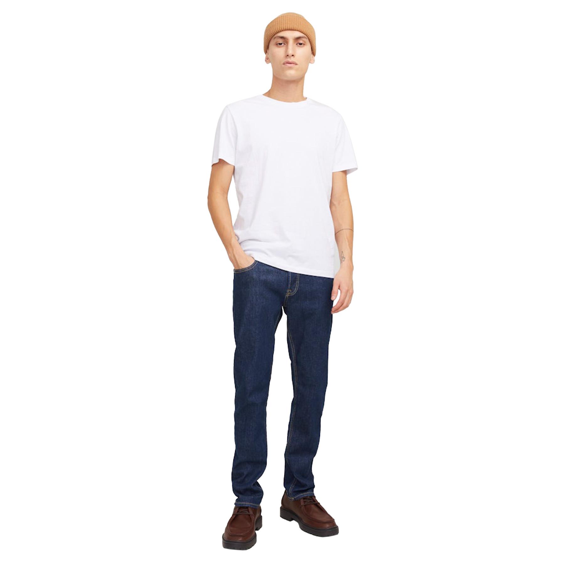 Jack & Jones Mens Blue Jeans Low Rise Slim Fit Denim Pants with Button Fastening - Picture 8 of 12