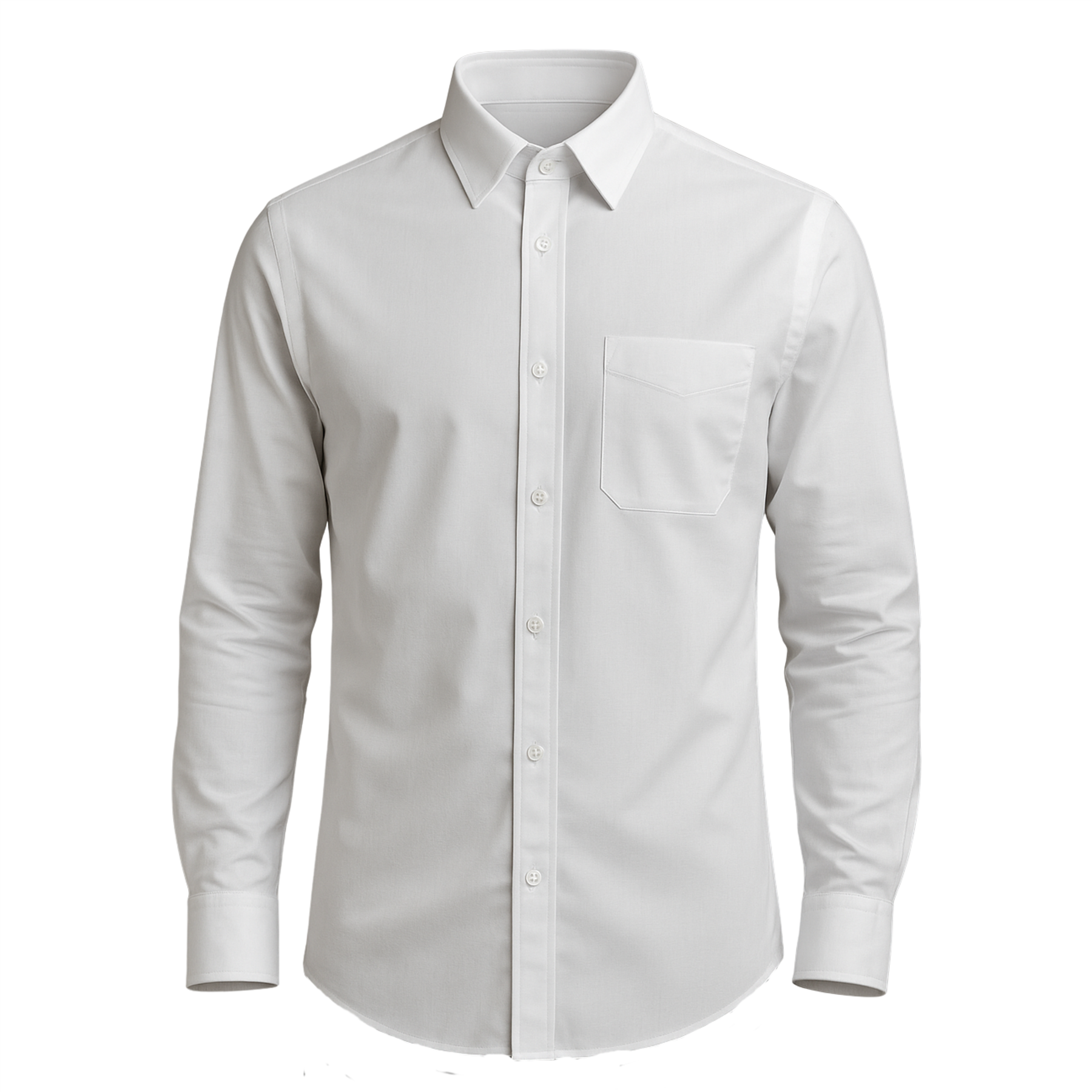 Mens Long Sleeve Cotton Shirt Full Button Chest Pocket Shirt, UK Sizes M-XXL