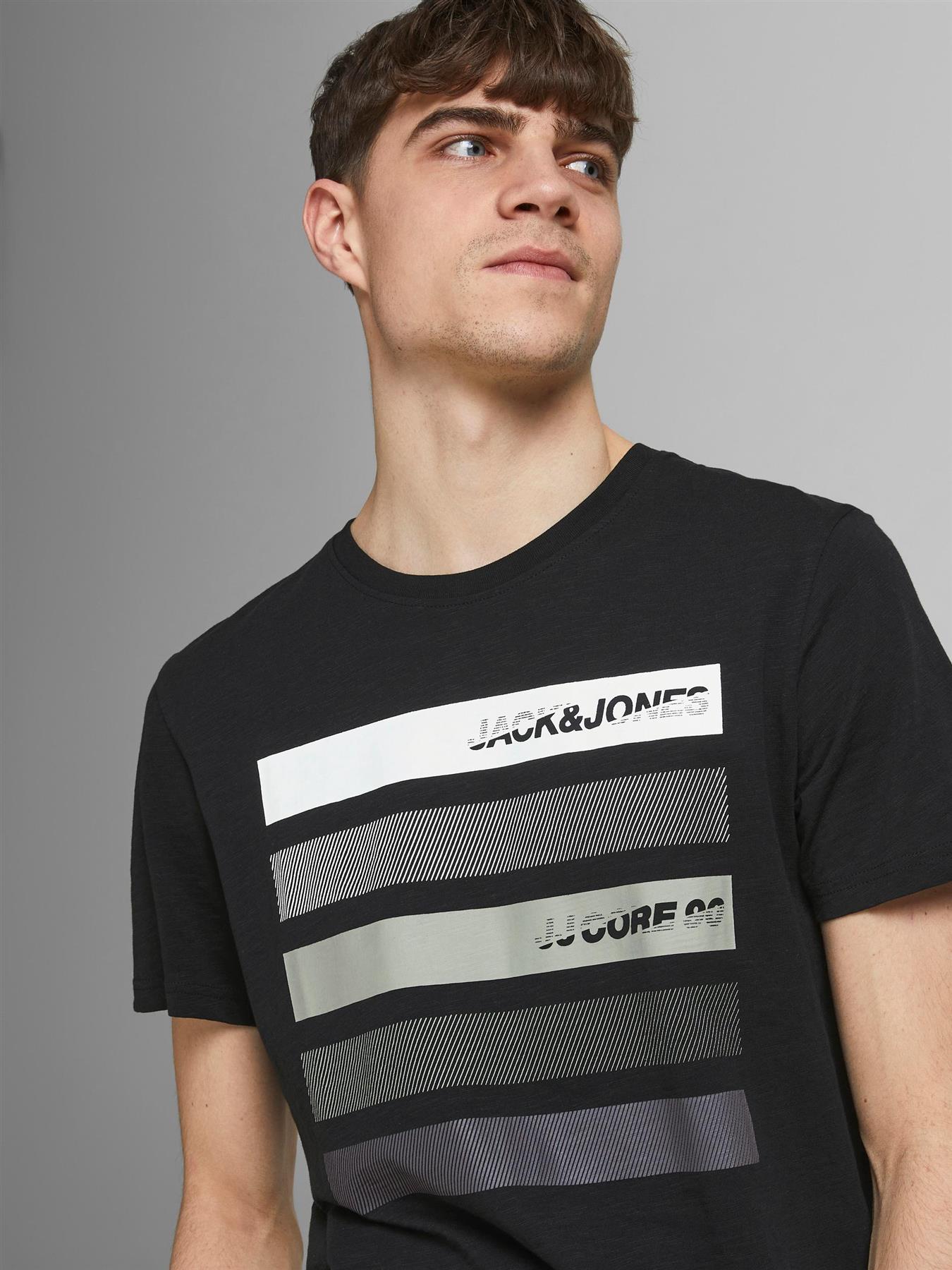 Men's Jack & Jones T-Shirts Regular Fit Short Sleeved Casual Cotton Logo Tee - Picture 6 of 13