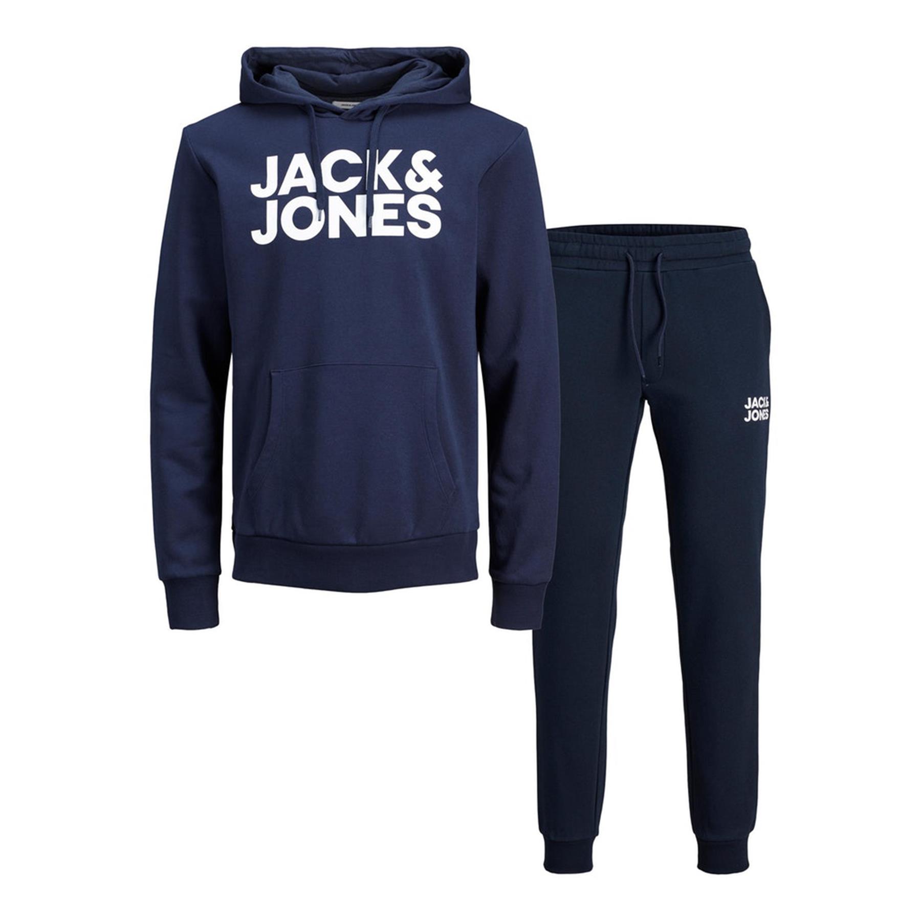 Jack u0026amp; Jones Men Hooded Set Sweatshirt Long Sleeve Hoodie with Mens  Track Pants | eBay