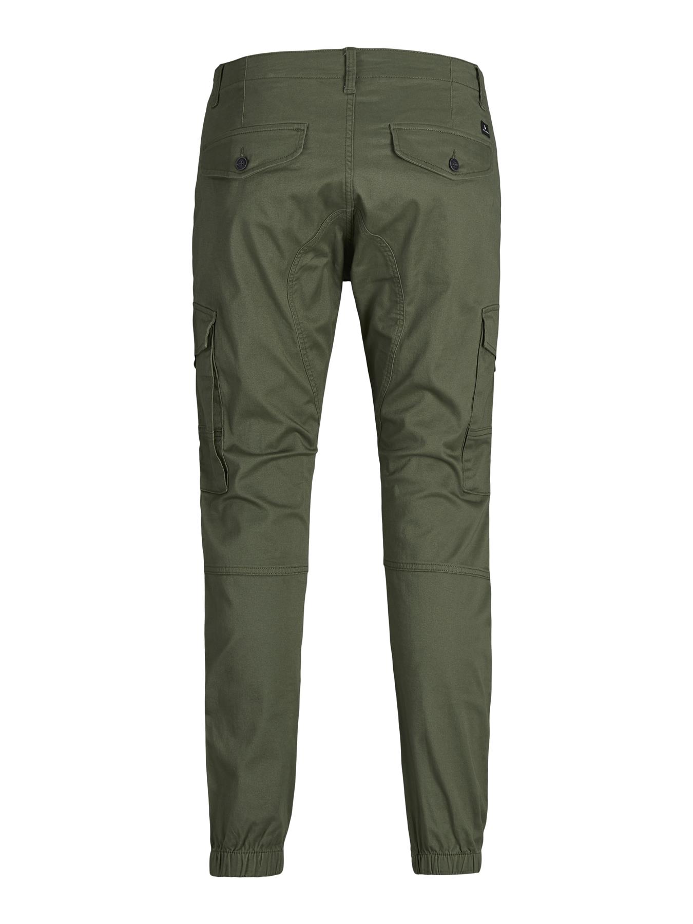 Jack & Jones Mens Cuffed Tapered Cargo Trousers Zip Fly Pants, UK Size W27-W38