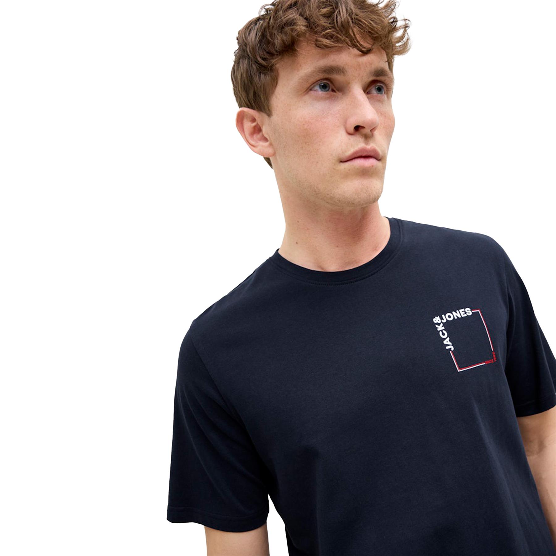 Jack & Jones Mens Short Sleeve T-Shirt Casual Crew Neck Top with Chest Logo - Picture 4 of 17