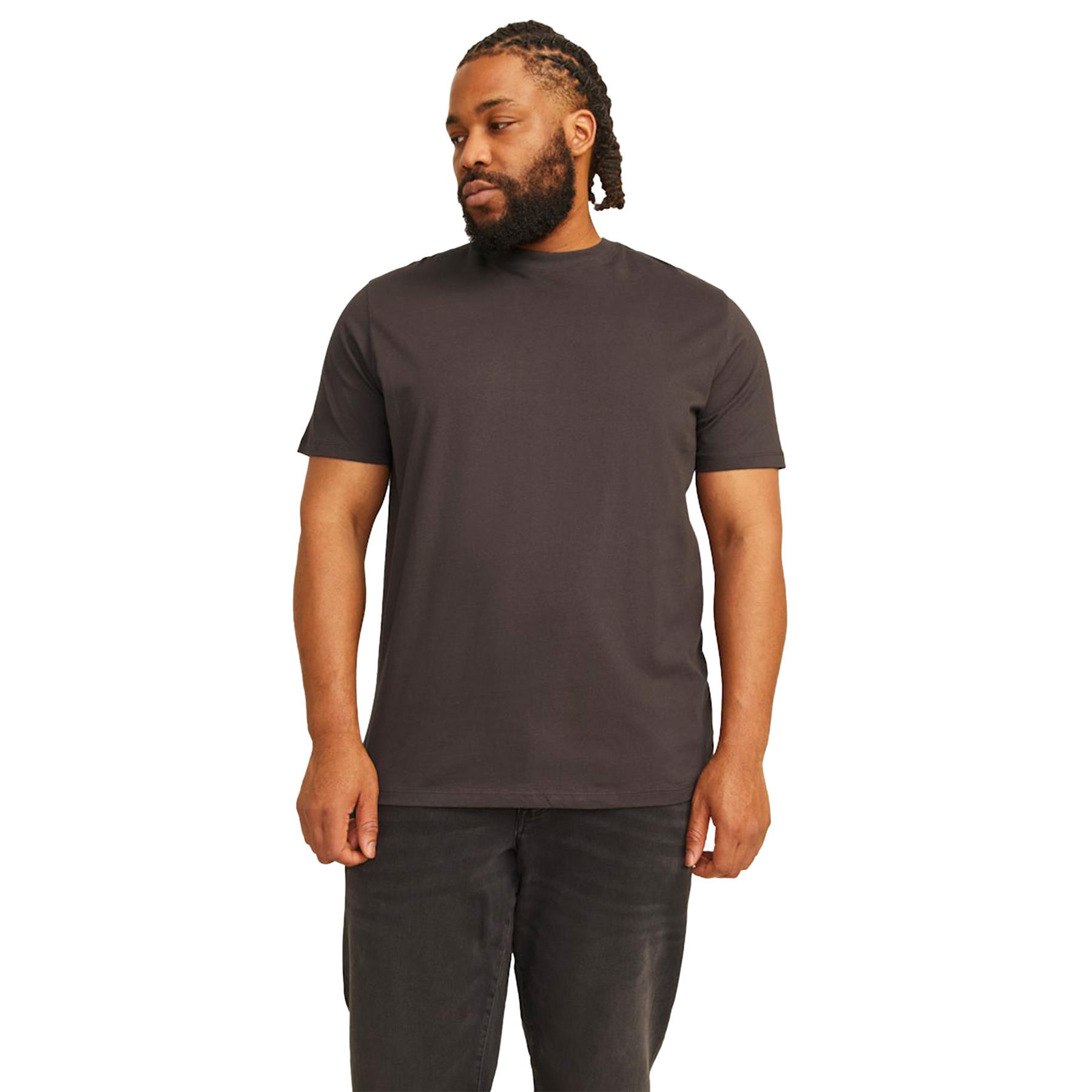 Jack & Jones Mens Plus Size Plain T-Shirt Short Sleeve Casual Cotton Tee for Men - Picture 4 of 29
