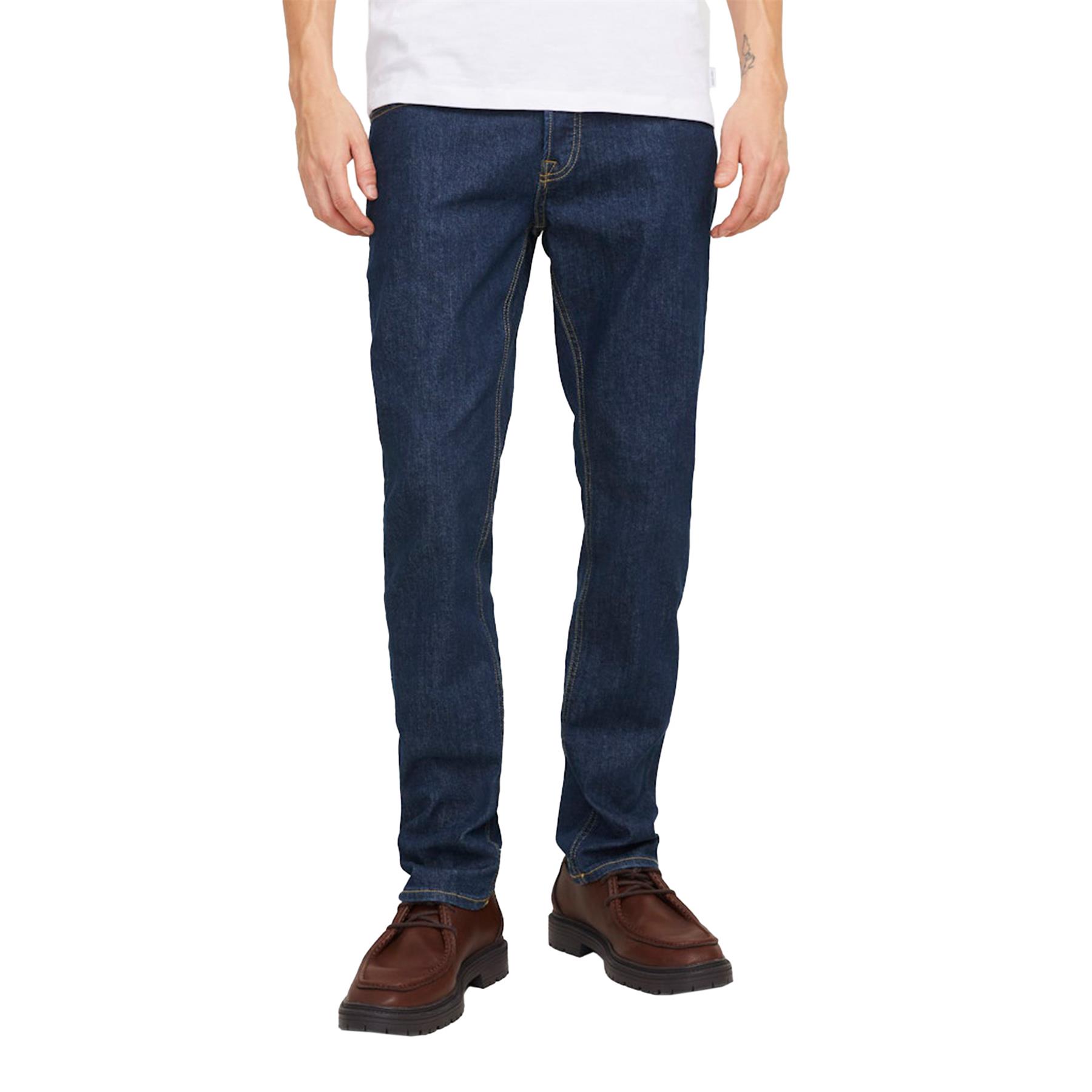 Jack & Jones Mens Blue Jeans Low Rise Slim Fit Denim Pants with Button Fastening - Picture 5 of 12