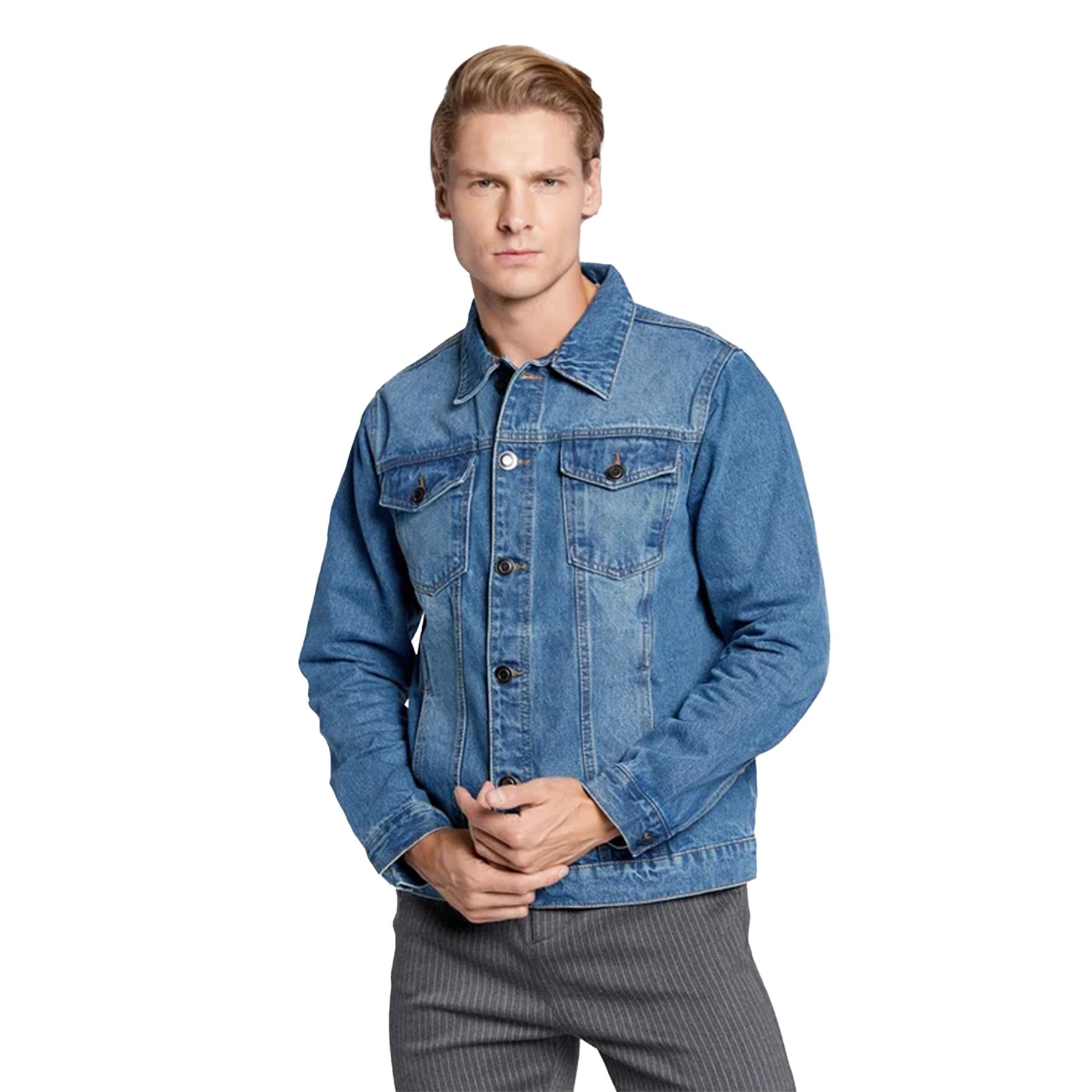 Brave Soul Mens Trucker Jacket Button-Up 100% Cotton Western Denim Jacket,  S-XL | eBay