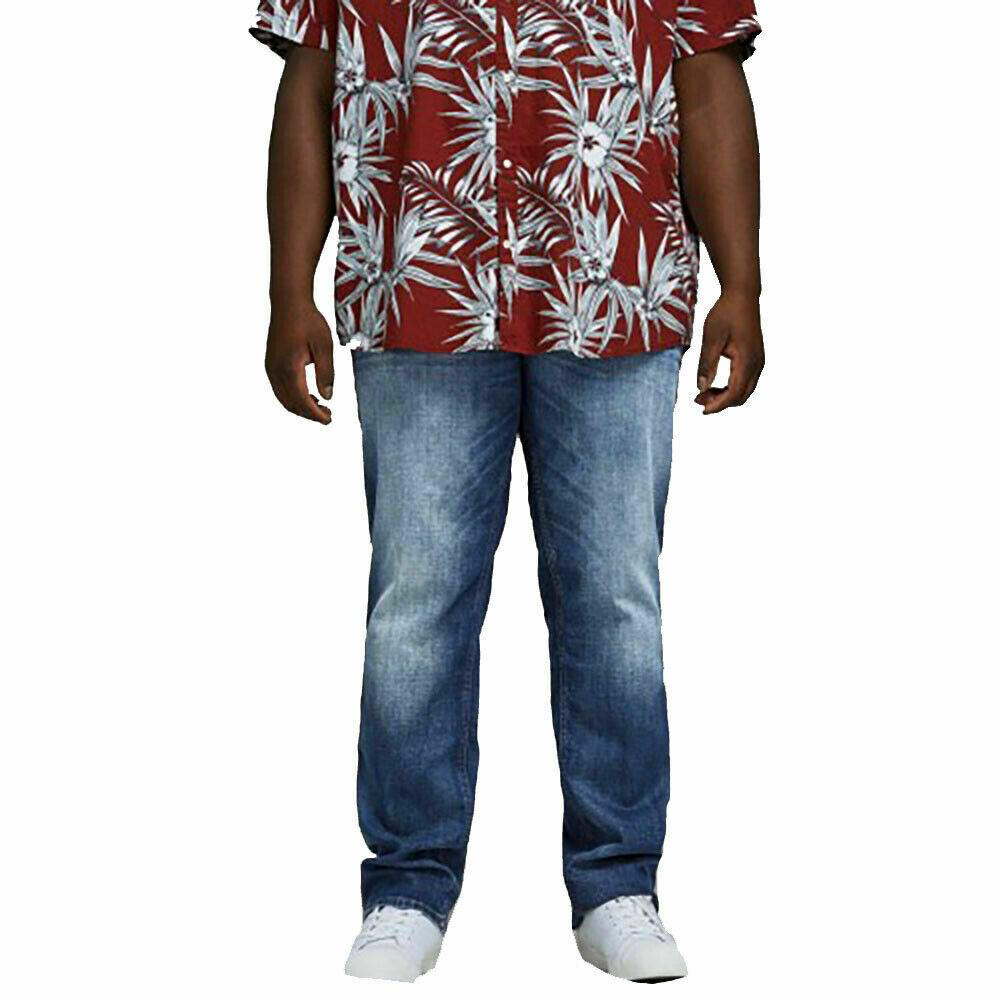 Jack & Jones Men's Big And Tall Jeans Blue 44-54 Regular Fit Denim Work Pants - Picture 5 of 8