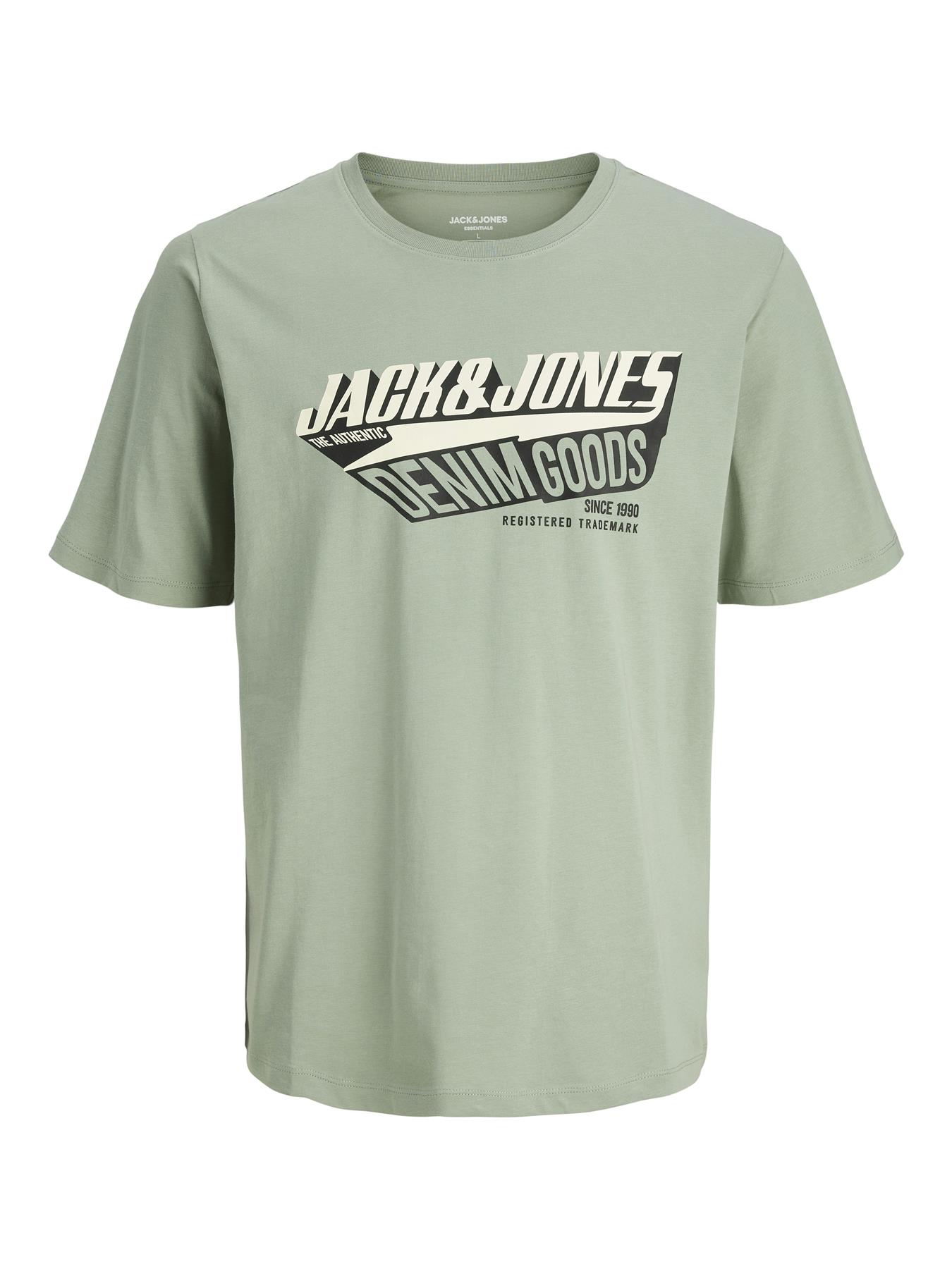 Jack and Jones Mens Logo Printed Short Sleeve Round Neck Standard Fit T-Shirts