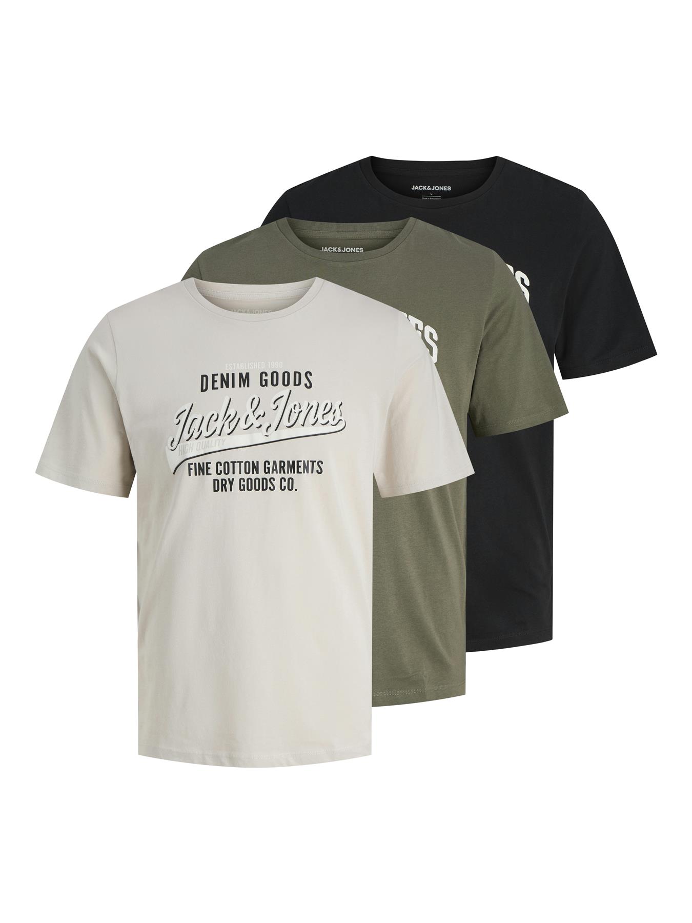 Jack & Jones Mens Multipack T-shirts Short Sleeve Crew Neck T-Shirt, Pack of 3 - Picture 8 of 11