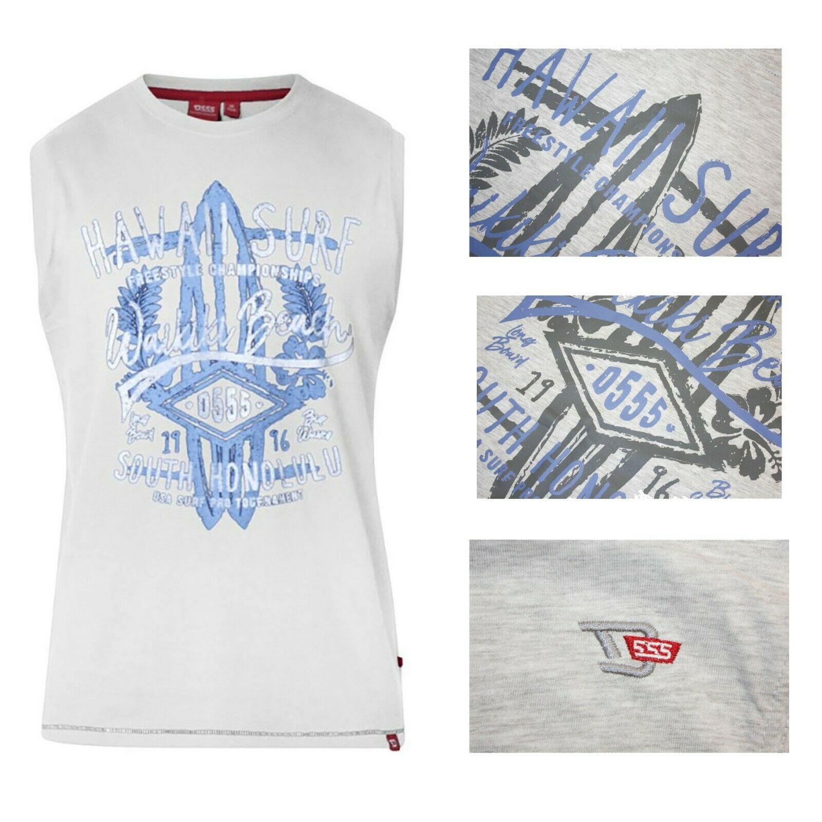 Duke D555 Big & Tall Men's Sleeveless Crew Neck T-shirt Regular Fit Summer Tee - Picture 5 of 6