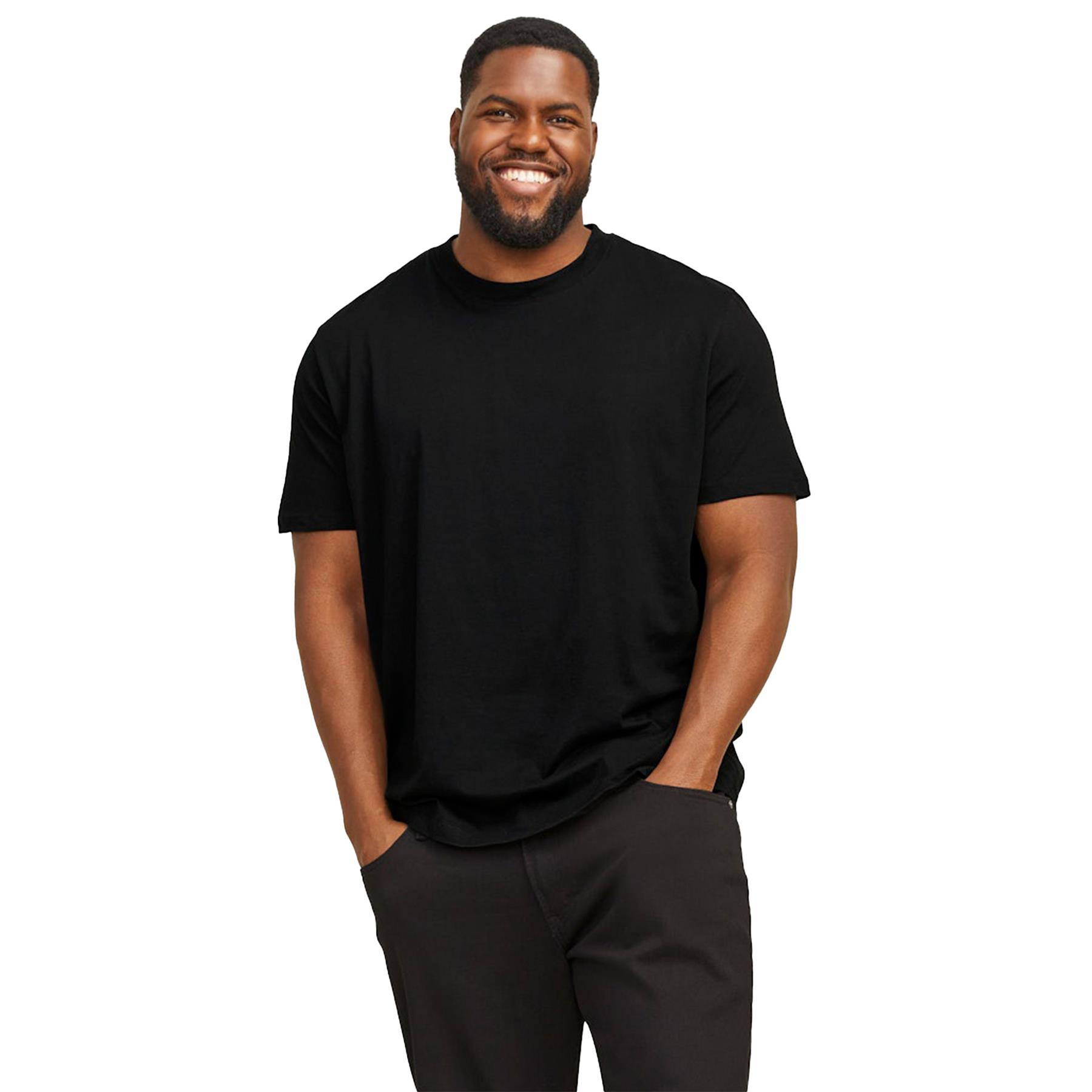 Jack & Jones Mens Plus Size Plain T-Shirt Short Sleeve Casual Cotton Tee for Men - Picture 11 of 29