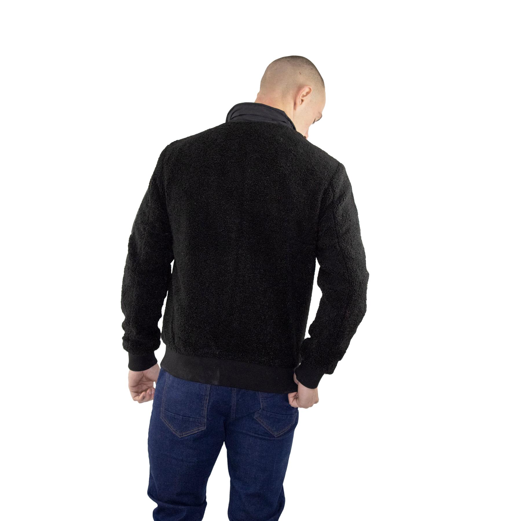 D-Rock Mens Black Sherpa Fleece Jacket with Zip-Up Front & Utility Pockets,S-2XL - Picture 4 of 4