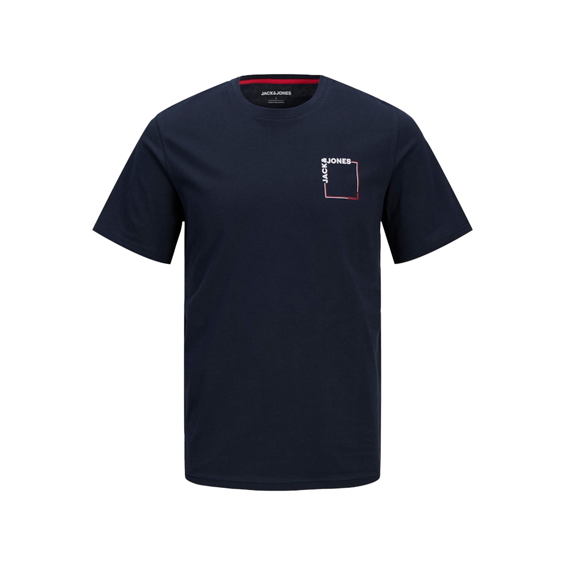 Jack & Jones Mens Short Sleeve T-Shirt Casual Crew Neck Top with Chest Logo - Picture 2 of 17