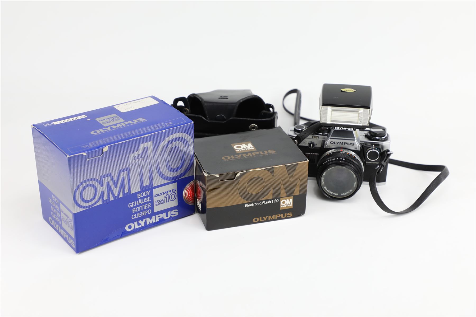OLYMPUS OM10 35mm SLR Camera, 50mm f1.8 Lens, T20 Flash S/N1652974 eBay