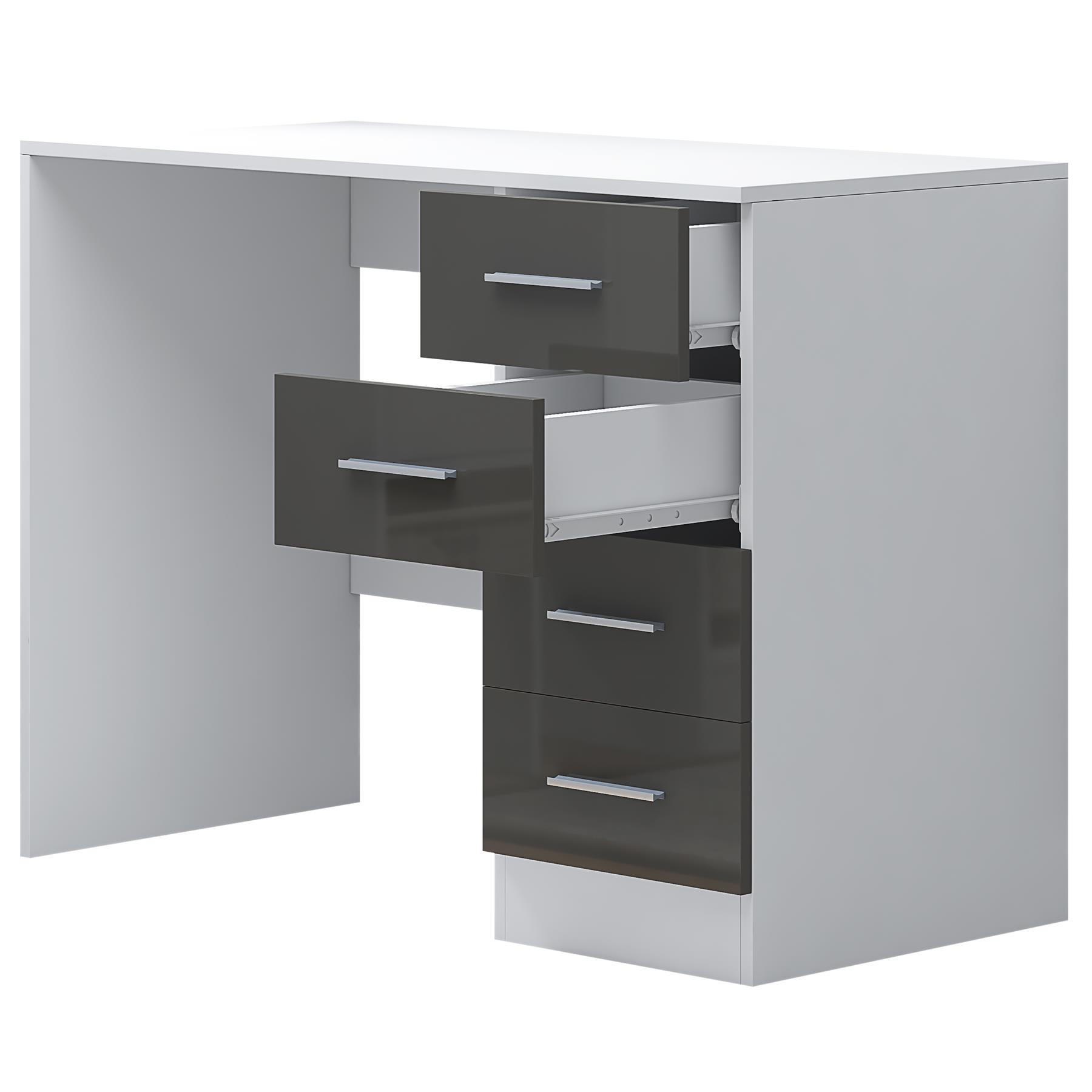 REFLECT Gloss Bedroom Furniture 4 Drawer Dressing Table Desk - 4 Colour Options - Picture 20 of 29
