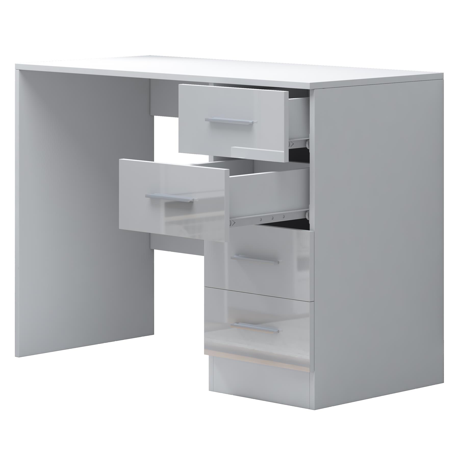 REFLECT Gloss Bedroom Furniture 4 Drawer Dressing Table Desk - 4 Colour Options - Picture 27 of 29