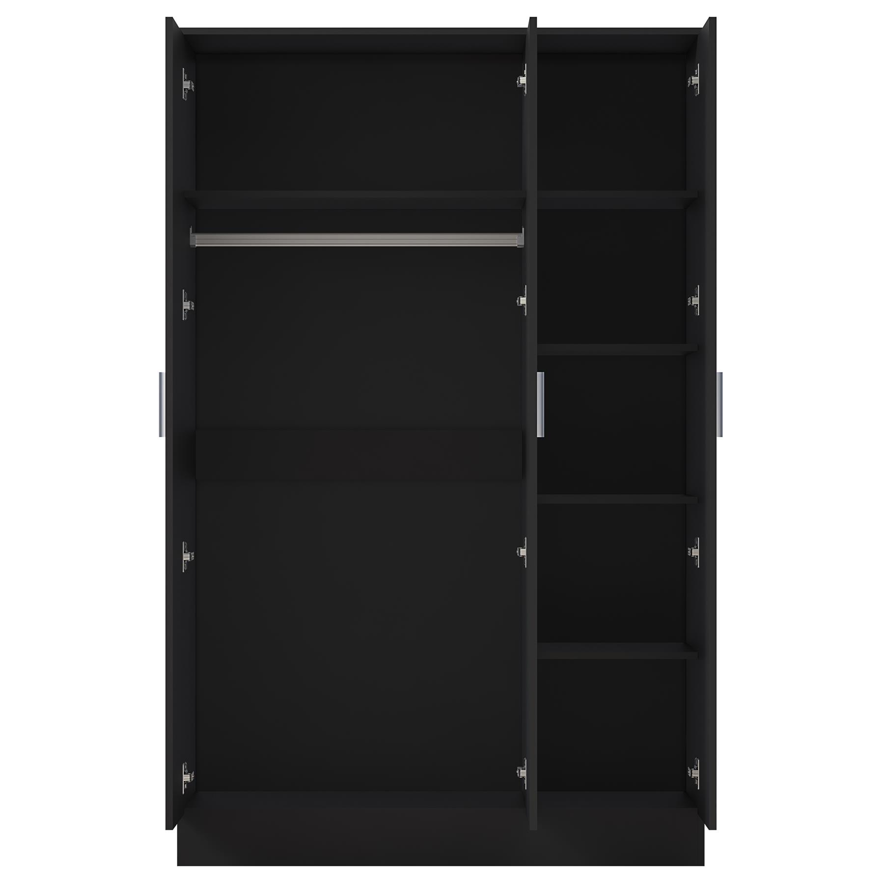 REFLECT Gloss Bedroom Furniture 3 Door Mirrored Wardrobe - 4 Colour Options - Picture 9 of 41