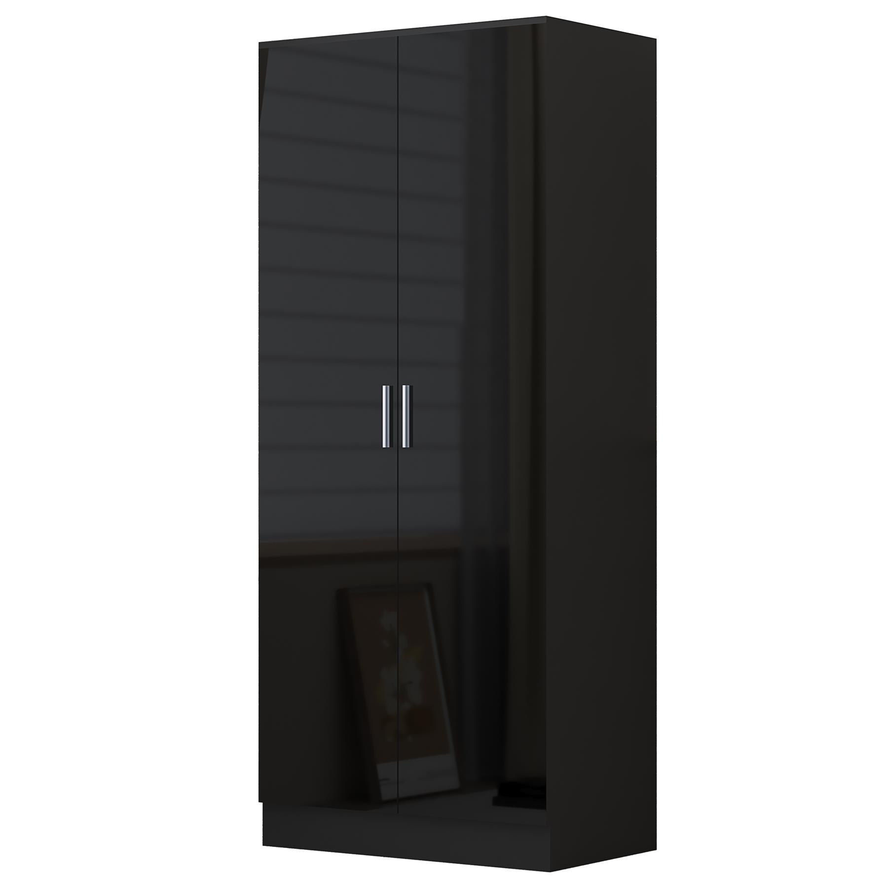 REFLECT Gloss 4pc Bedroom Set - 2 Door Wardrobe + 5 Draw Chest + 2 Bedsides - Picture 8 of 49