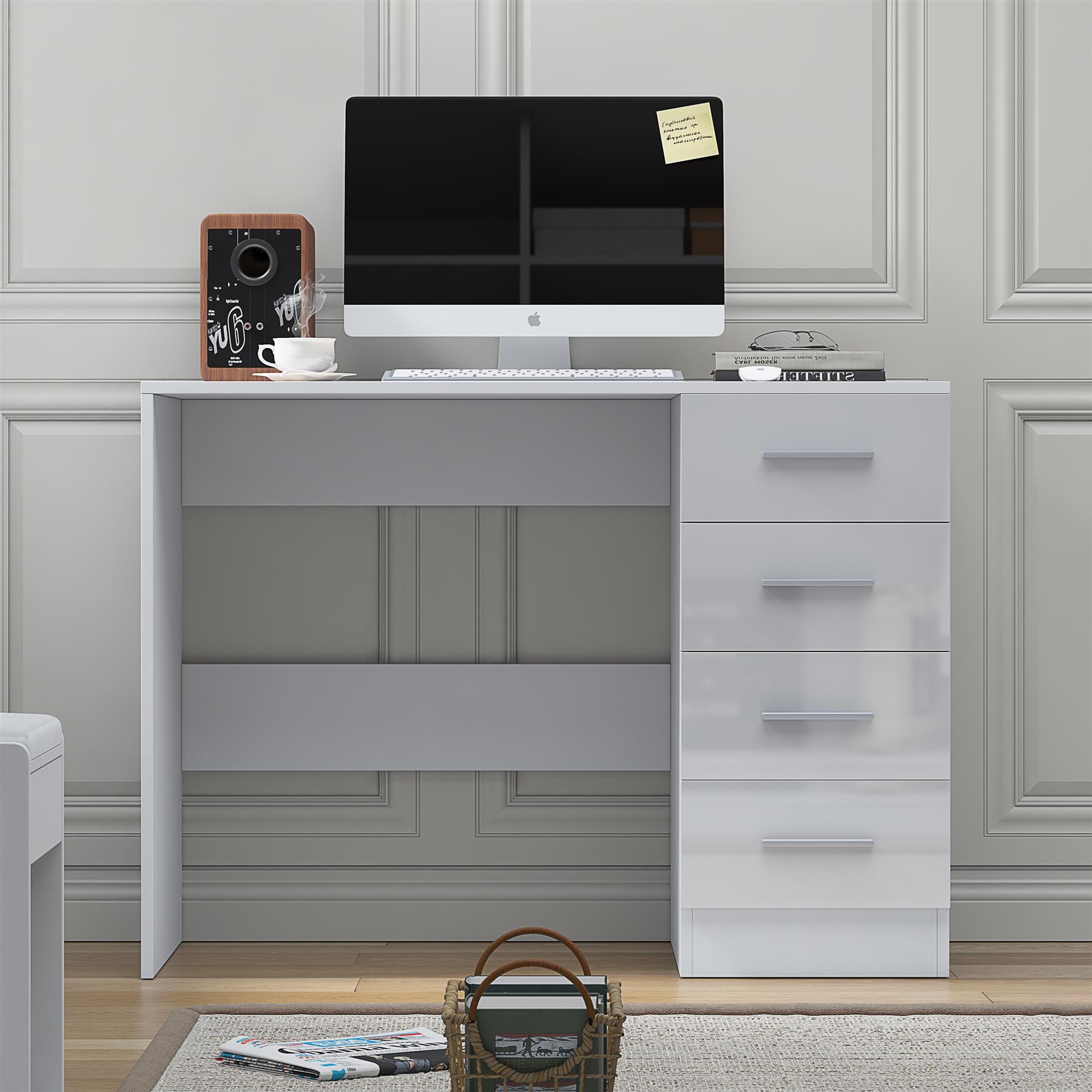 REFLECT Gloss Bedroom Furniture 4 Drawer Dressing Table Desk - 4 Colour Options - Picture 24 of 29