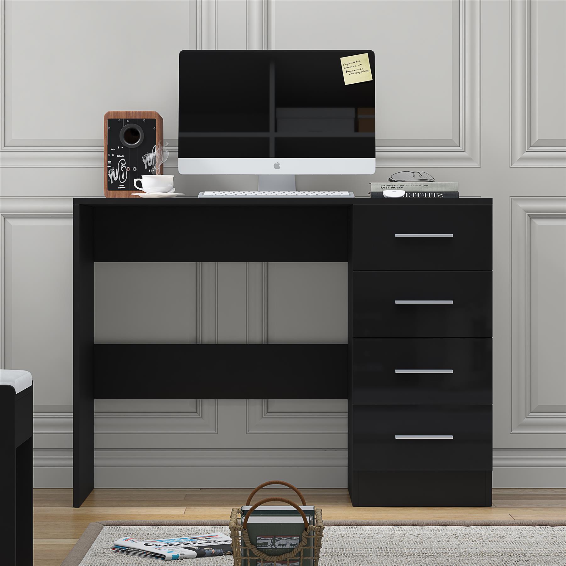REFLECT Gloss Bedroom Furniture 4 Drawer Dressing Table Desk - 4 Colour Options - Picture 3 of 29