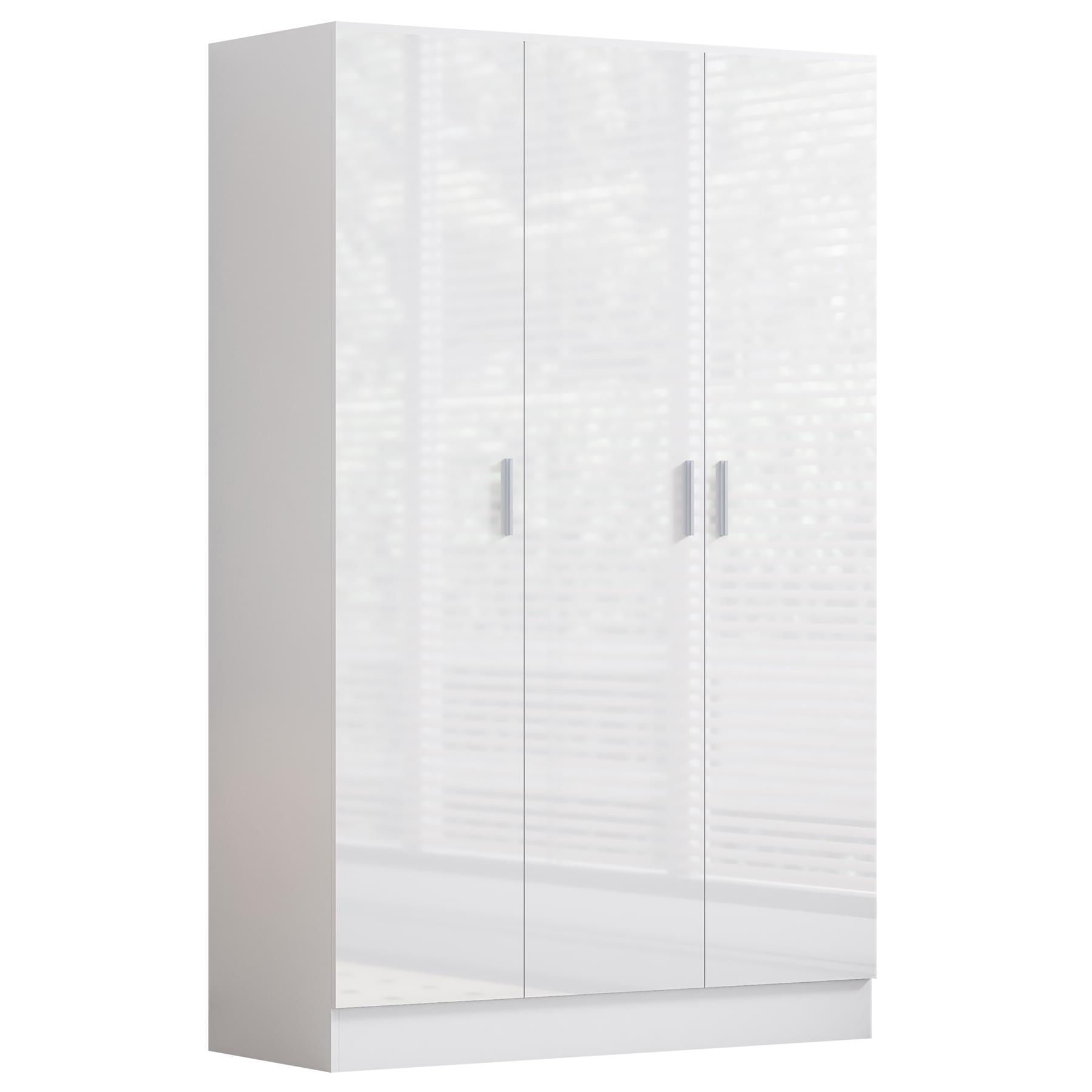 REFLECT Gloss 4pc Bedroom Set - 3 Door Wardrobe + 5 Draw Chest + 2 Bedsides - Picture 47 of 52