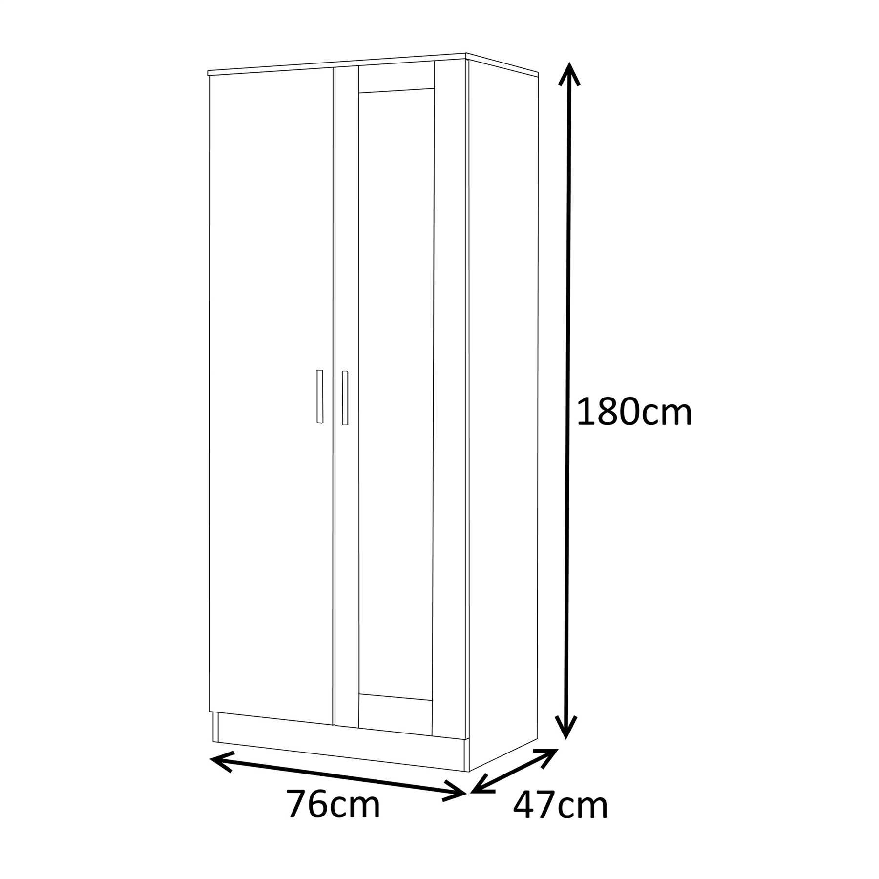 REFLECT Gloss Bedroom Furniture 2 Door Mirrored Wardrobe - 4 Colour Options - Picture 10 of 41