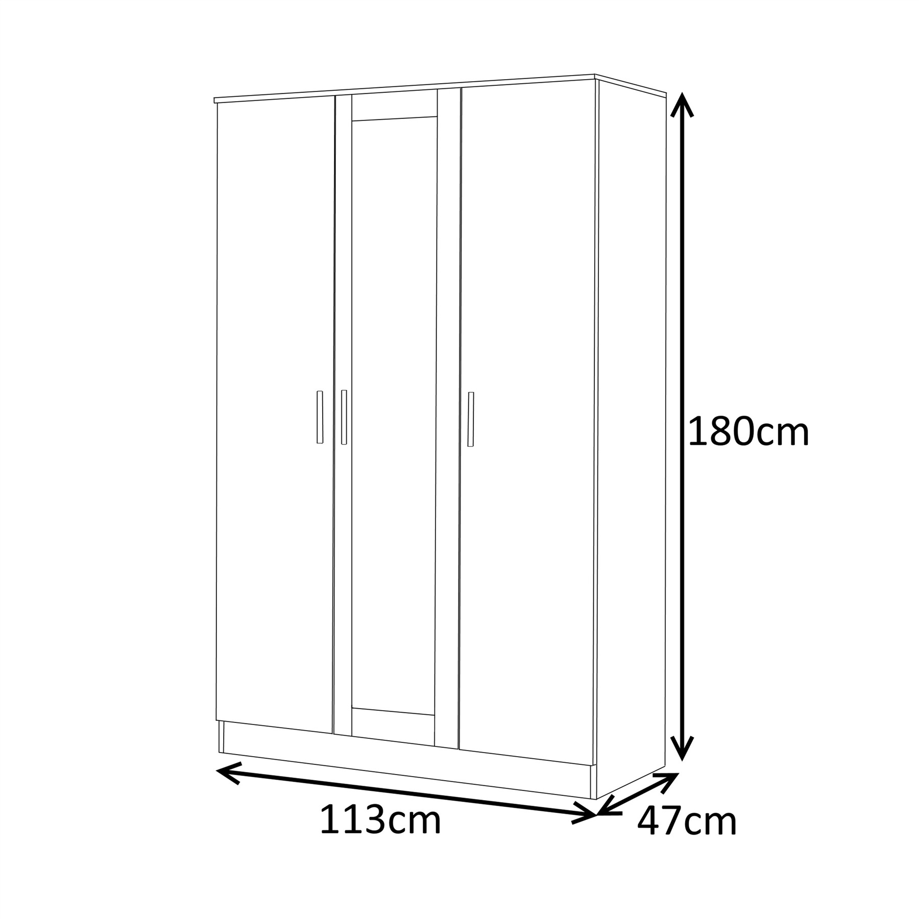 REFLECT Gloss Bedroom Furniture 3 Door Mirrored Wardrobe - 4 Colour Options - Picture 10 of 41