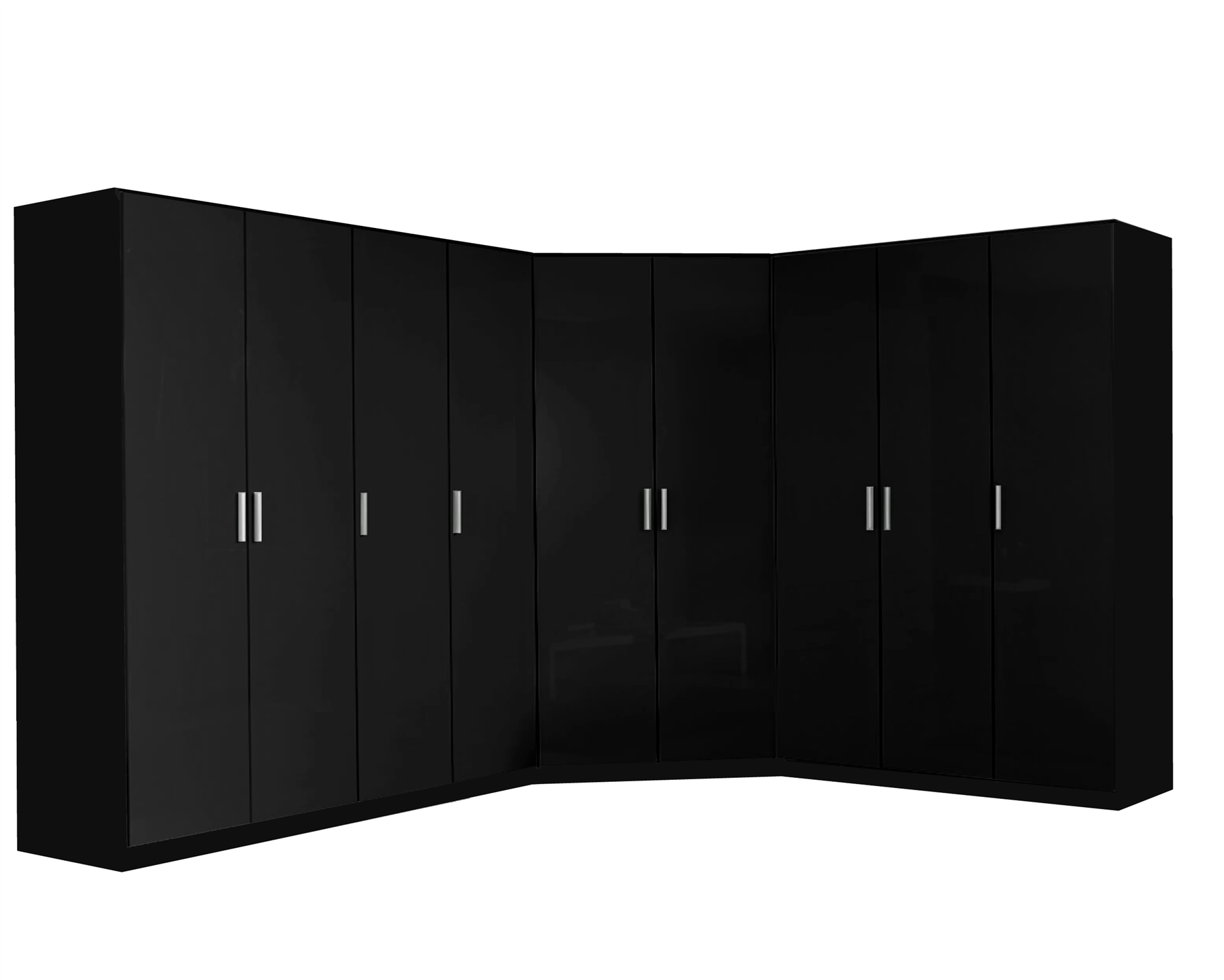 REFLECT Gloss Large 9 Door Corner Modular Wardrobe Bedroom Furniture Bundle Set - Picture 5 of 8