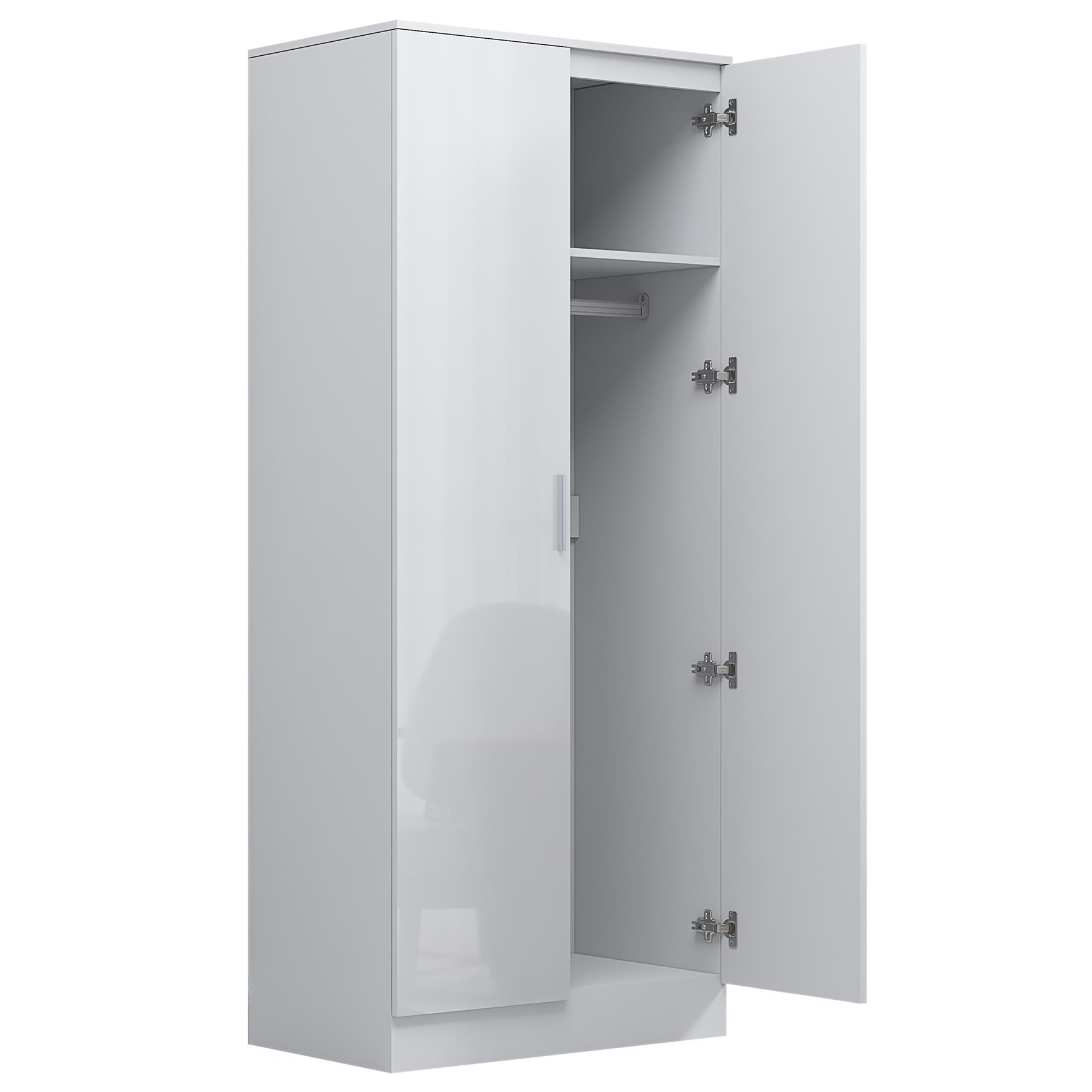 REFLECT Gloss Bedroom Furniture 2 Door Mirrored Wardrobe - 4 Colour Options - Picture 37 of 41