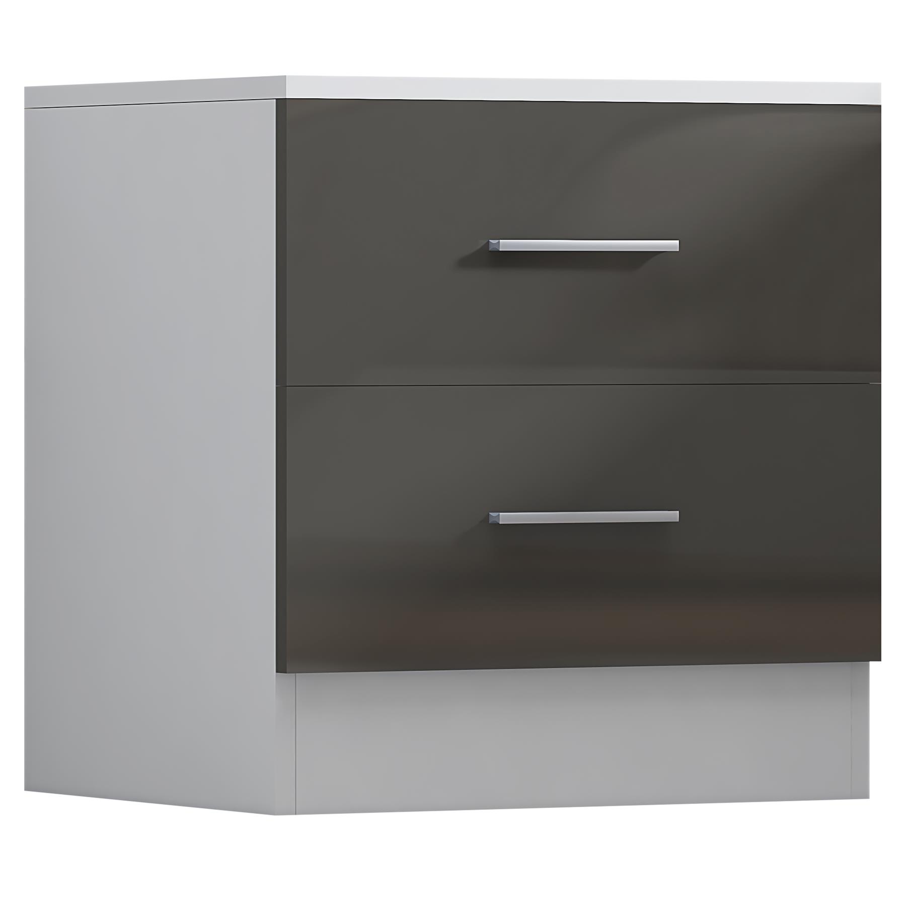 REFLECT Gloss 4pc Bedroom Set - 2 Door Wardrobe + 5 Draw Chest + 2 Bedsides - Picture 34 of 49
