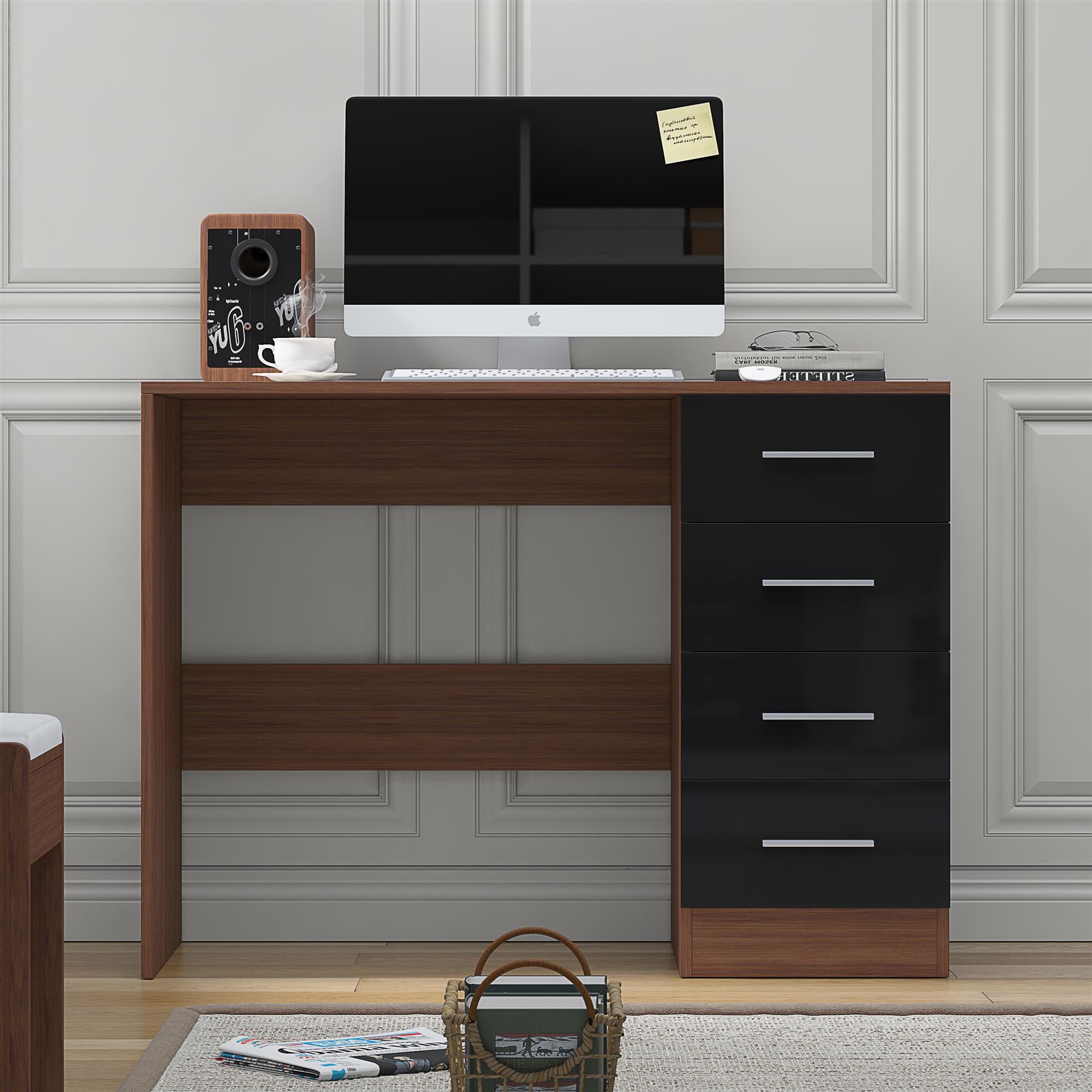 REFLECT Gloss Bedroom Furniture 4 Drawer Dressing Table Desk - 4 Colour Options - Picture 10 of 29