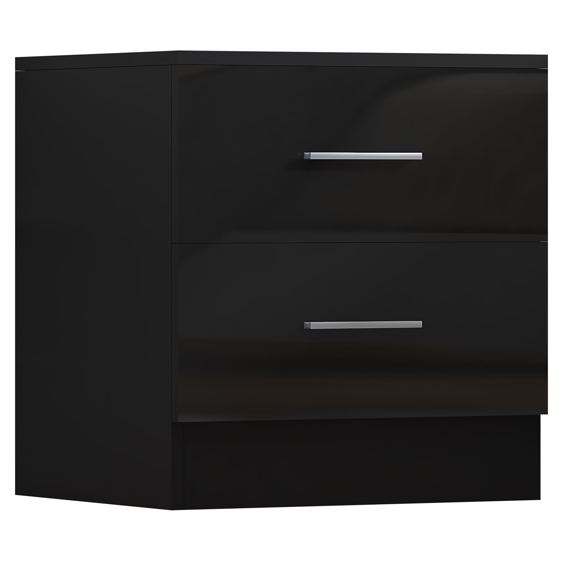 REFLECT Gloss 4pc Bedroom Set - 2 Door Wardrobe + 5 Draw Chest + 2 Bedsides - Picture 10 of 49