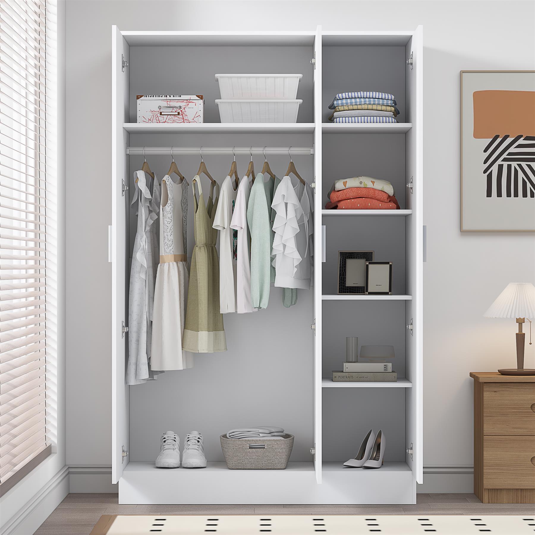 REFLECT Gloss Bedroom Furniture 3 Door Mirrored Wardrobe - 4 Colour Options - Picture 35 of 41
