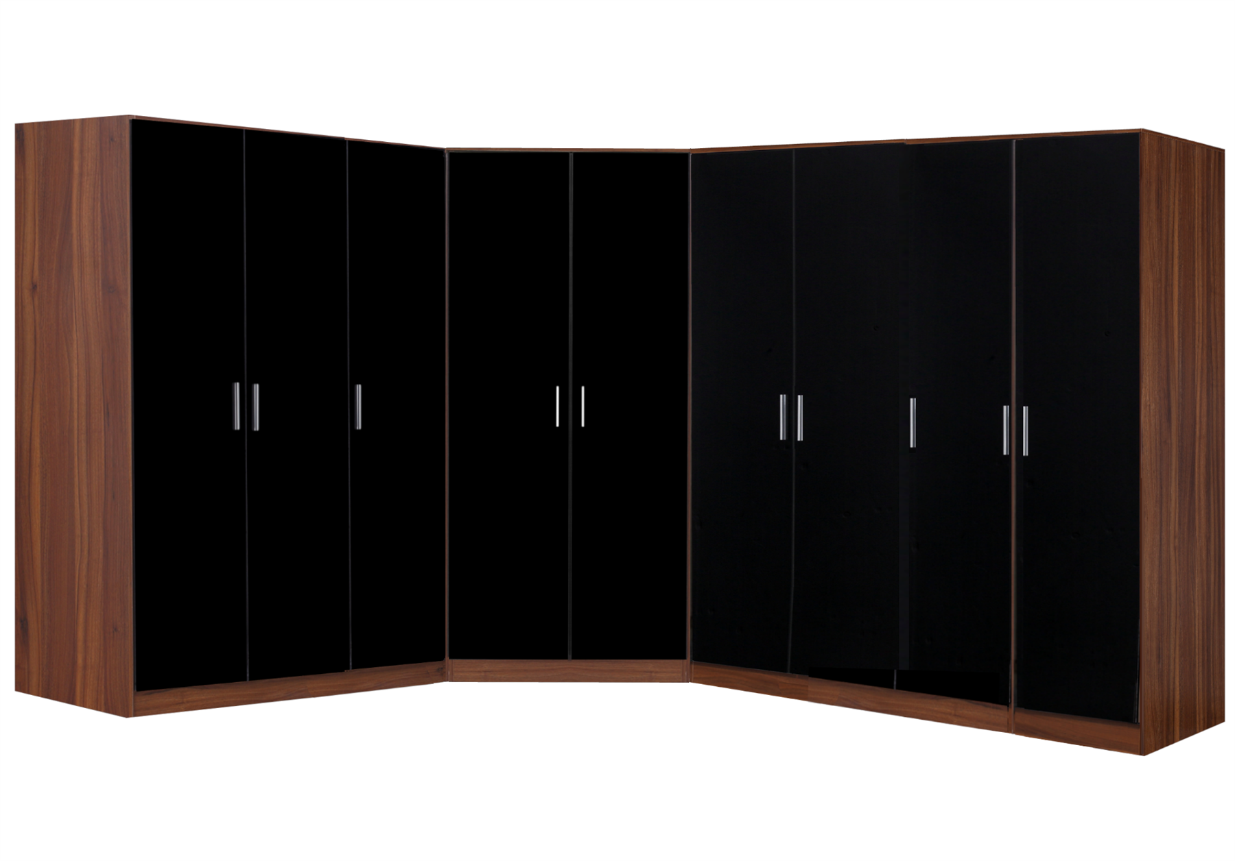 REFLECT Gloss Large 9 Door Corner Modular Wardrobe Bedroom Furniture Bundle Set - Picture 6 of 8