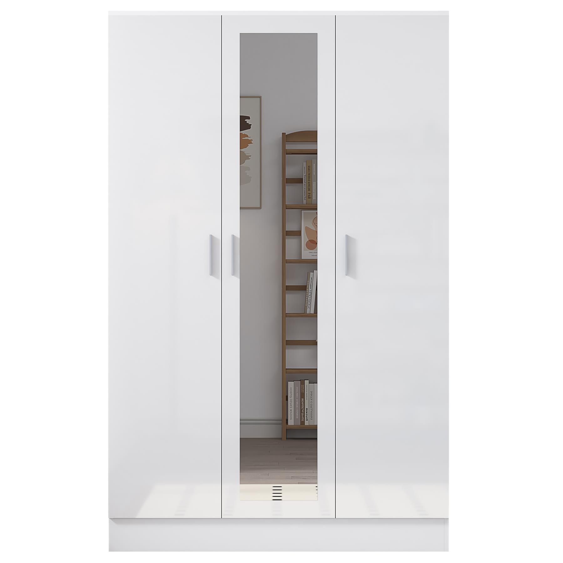 REFLECT Gloss Bedroom Furniture 3 Door Mirrored Wardrobe - 4 Colour Options - Picture 38 of 41