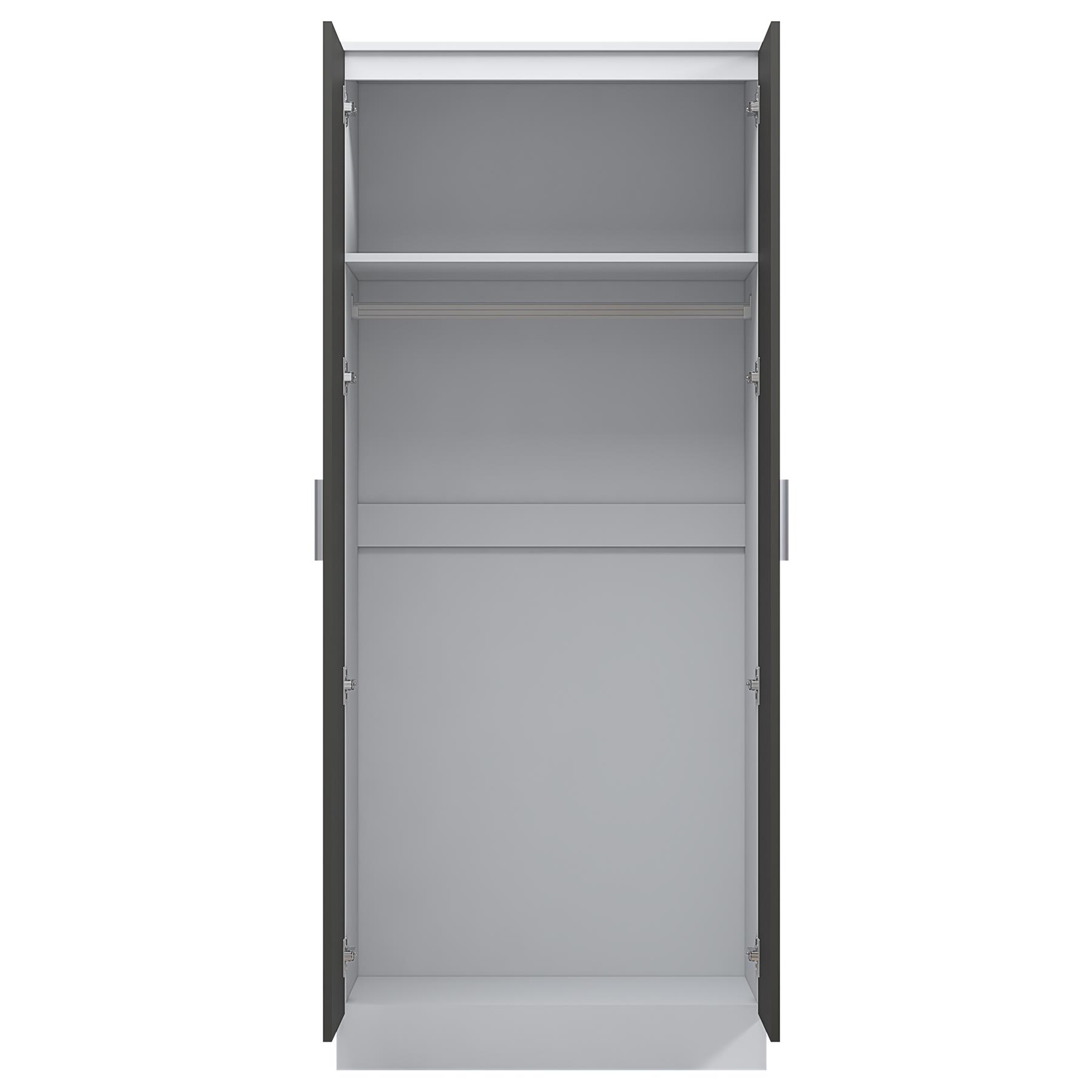 REFLECT Gloss Bedroom Furniture 2 Door Mirrored Wardrobe - 4 Colour Options - Picture 29 of 41