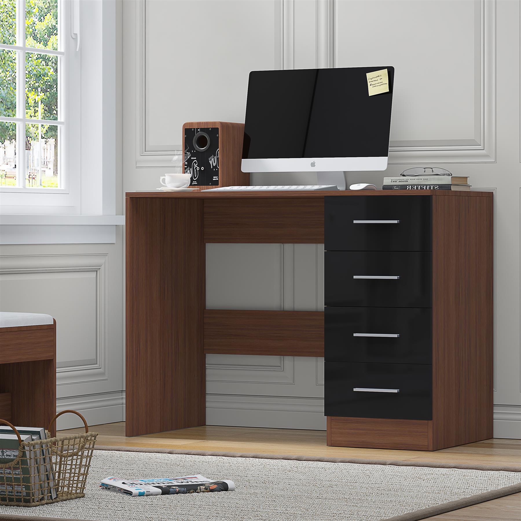 REFLECT Gloss Bedroom Furniture 4 Drawer Dressing Table Desk - 4 Colour Options - Picture 9 of 29