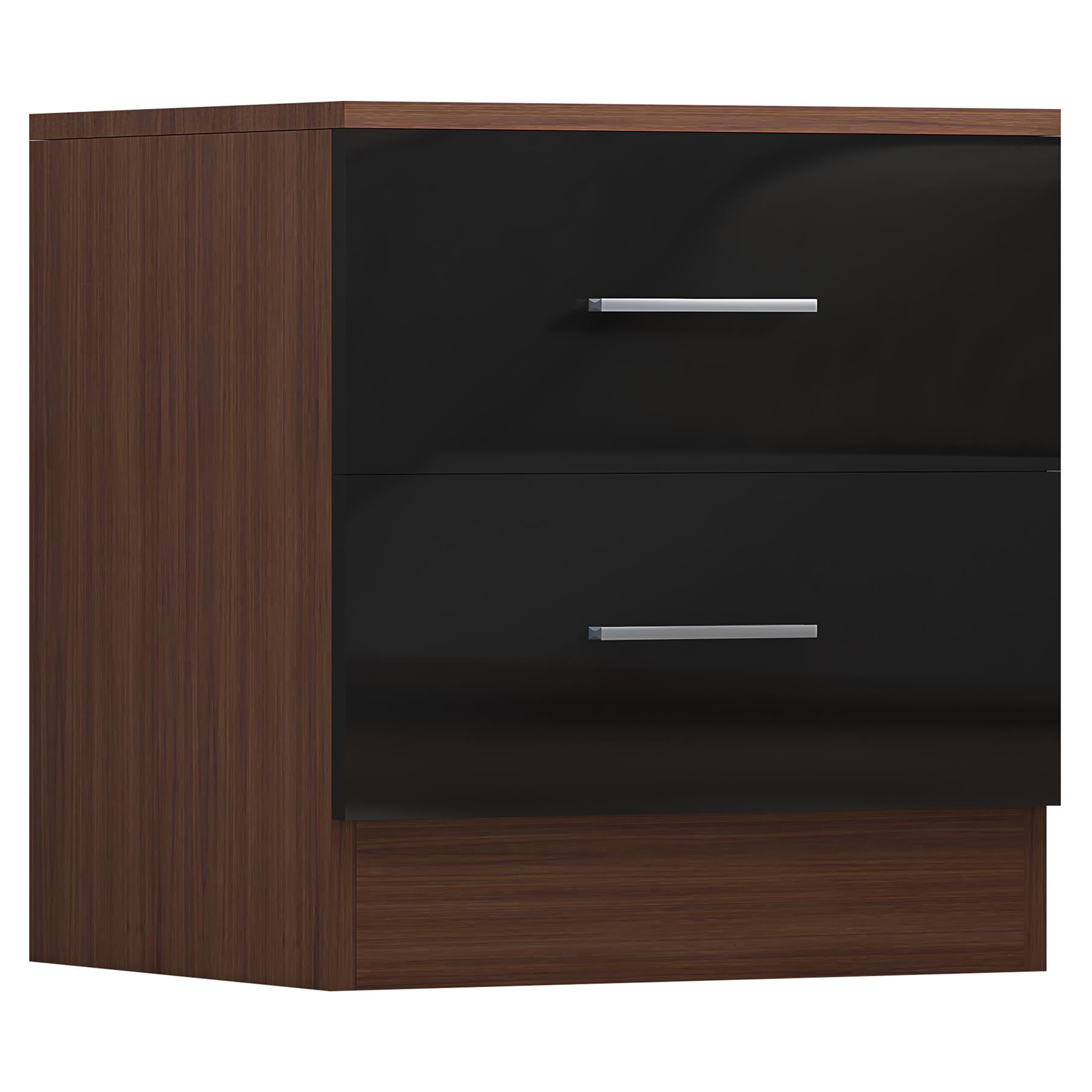 REFLECT Gloss 4pc Bedroom Set - 2 Door Wardrobe + 5 Draw Chest + 2 Bedsides - Picture 22 of 49