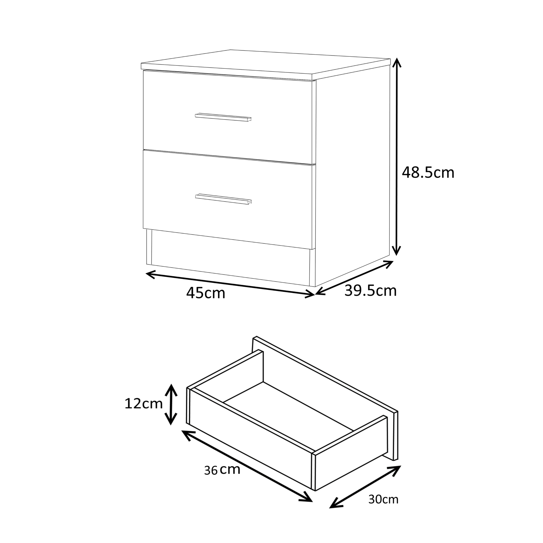 REFLECT Gloss 4pc Set - 2 Door Corner Wardrobe + 5 Draw Chest + Bedside + Desk - Picture 20 of 41