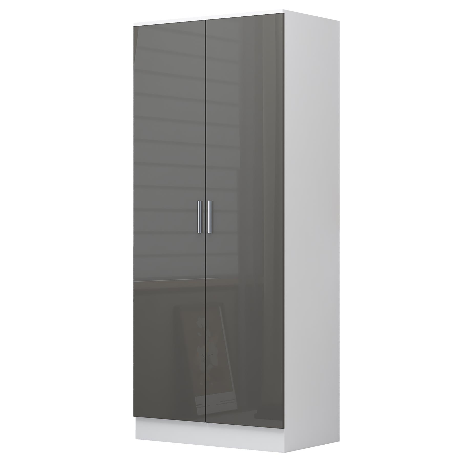 REFLECT Gloss 4pc Bedroom Set - 2 Door Wardrobe + 5 Draw Chest + 2 Bedsides - Picture 32 of 49