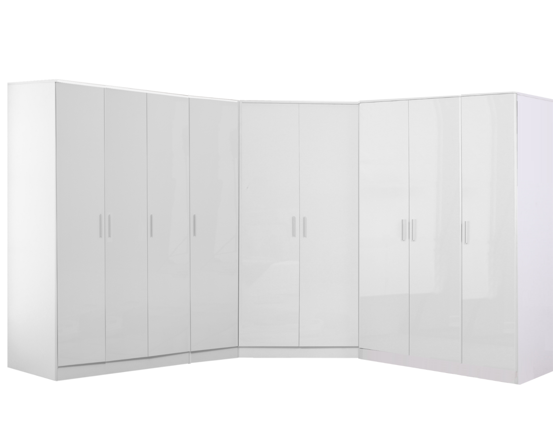 REFLECT Gloss Large 9 Door Corner Modular Wardrobe Bedroom Furniture Bundle Set - Picture 8 of 8
