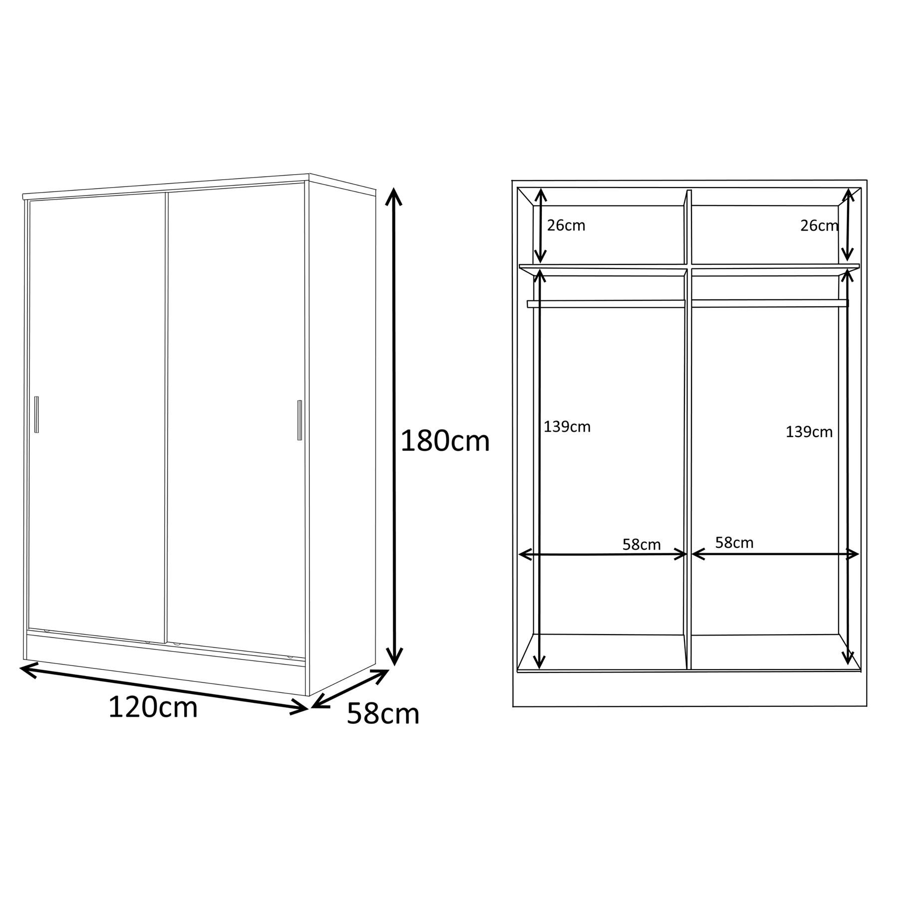 REFLECT Gloss 4pc Set - 2 Door Sliding Wardrobe + 5 Draw Chest + Bedside + Desk - Picture 18 of 41