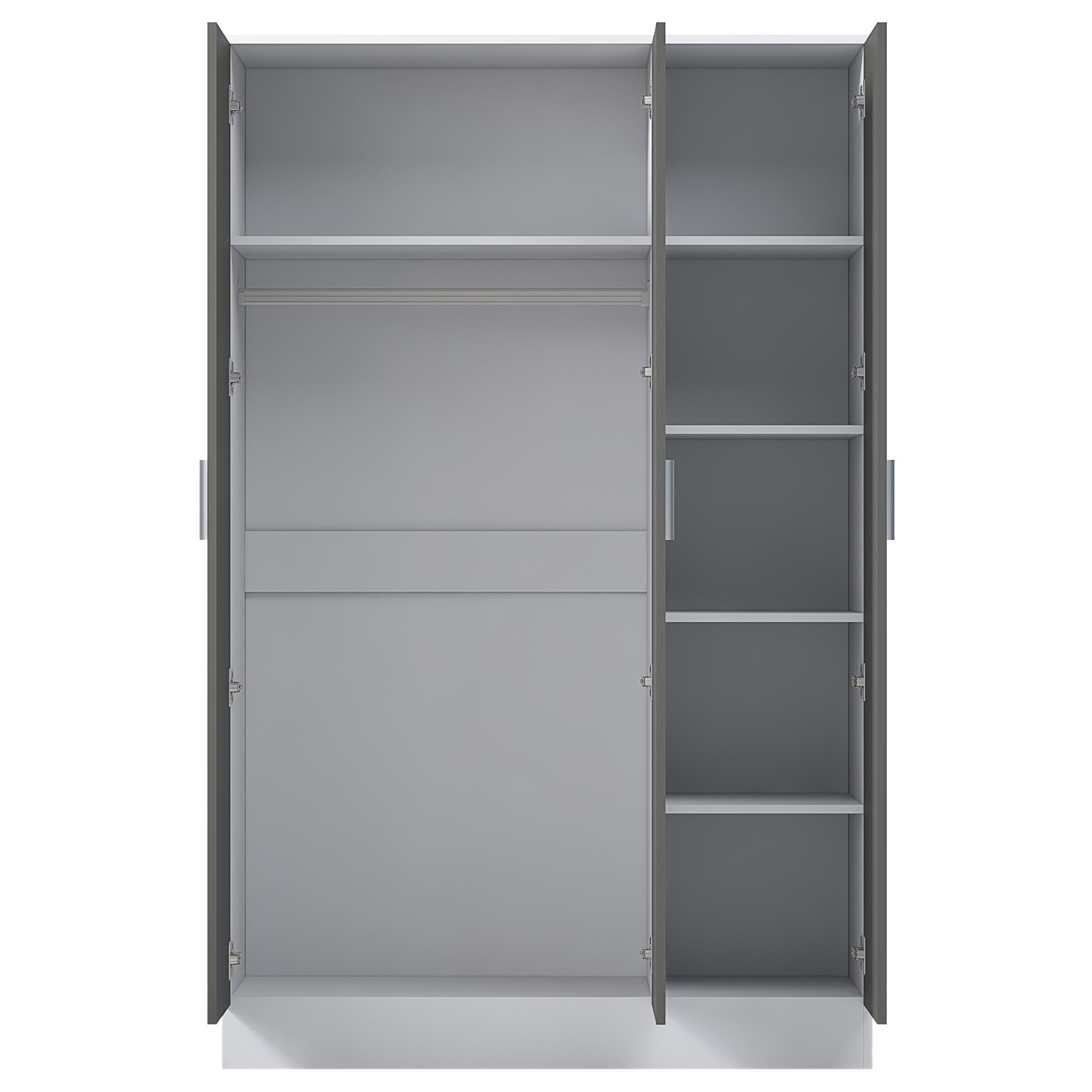 REFLECT Gloss Bedroom Furniture 3 Door Mirrored Wardrobe - 4 Colour Options - Picture 29 of 41